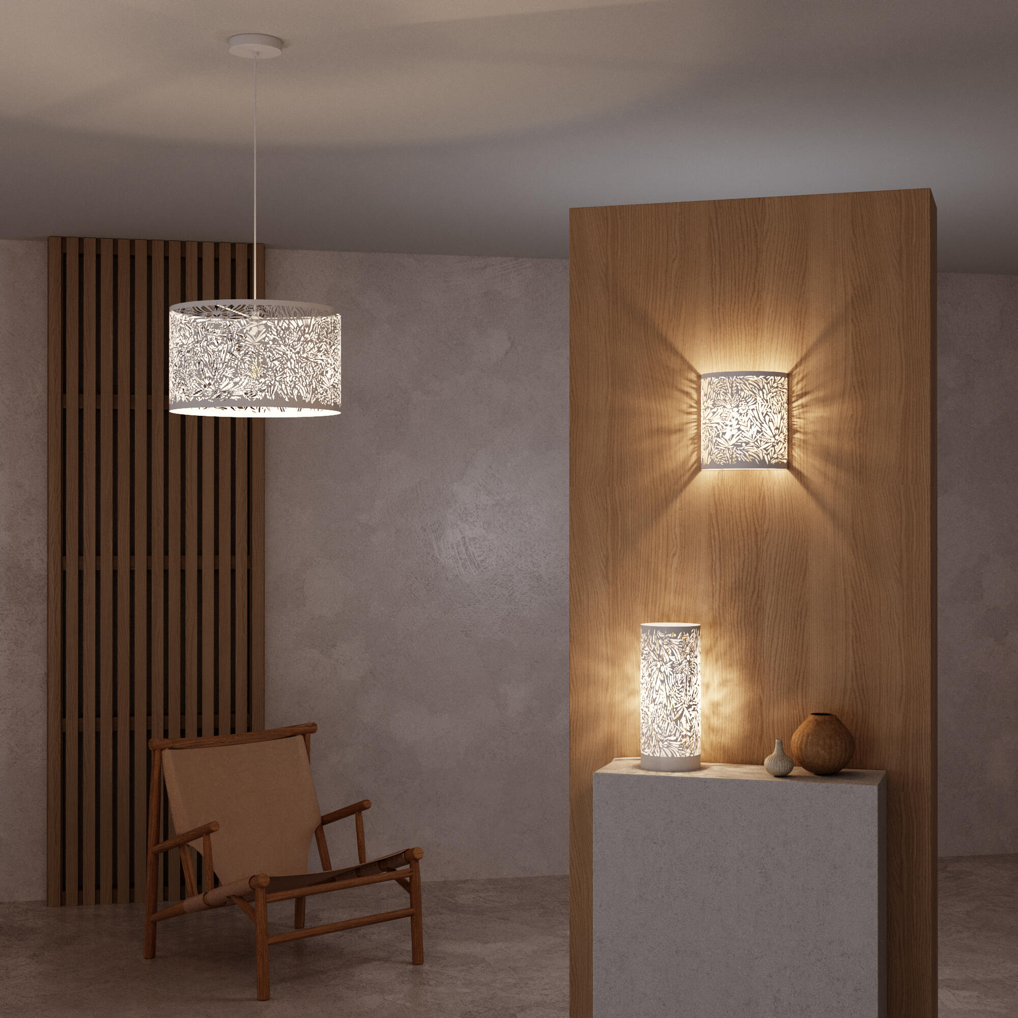 Lámpara de techo colgante de acero blanca 1 luz E27 Frella INSPIRE 38 cm - 20