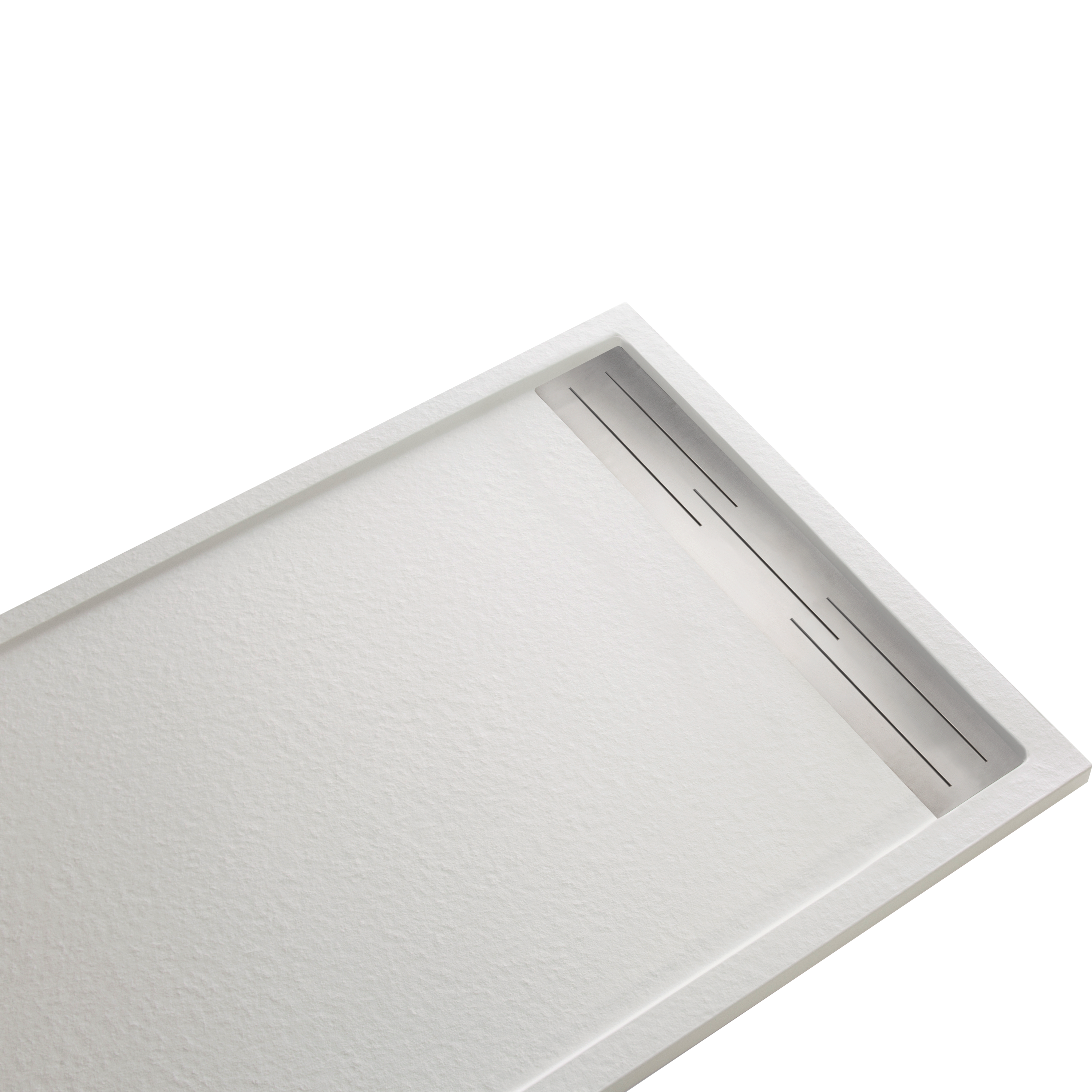 Piatto doccia SENSEA in resina Neo Metal Grid bianco L 70 x L 100 x H 3 cm opaco effetto pietra - 5