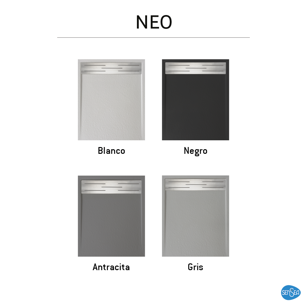 Base de duche NEO 90X140CM GRELHA METAL BRANCO MATE - 9