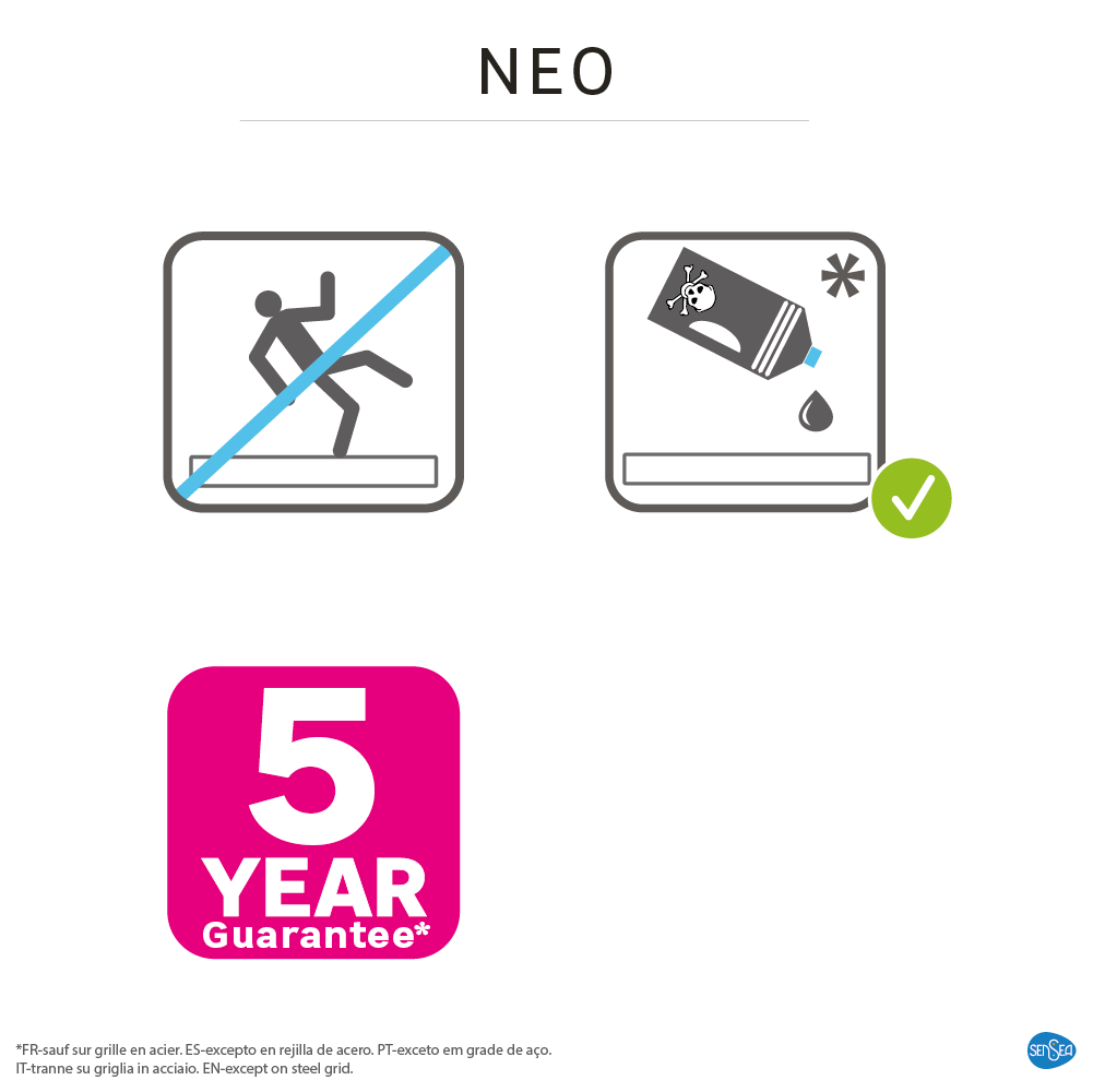 Piatto doccia SENSEA in resina Neo Metal Grid bianco L 70 x L 100 x H 3 cm opaco effetto pietra - 6