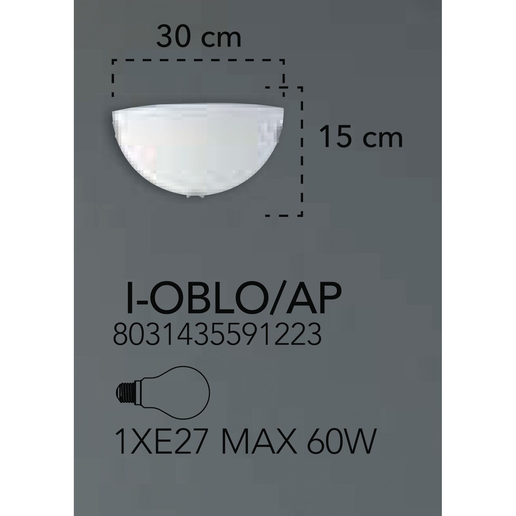 Applique neoclassico Oblo bianco 1X E27 FAN EUROPE - 2