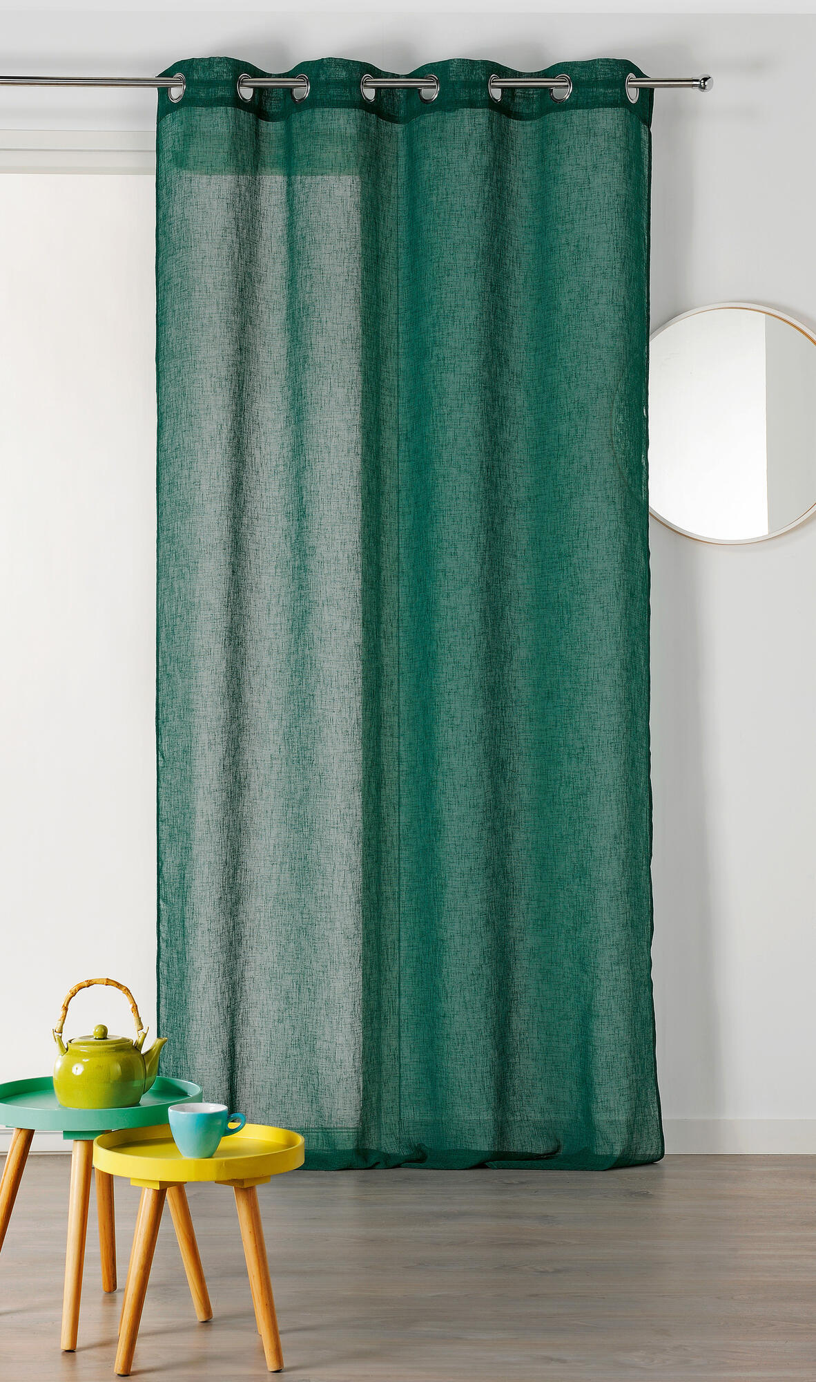 Voilage tamisant, Giani, vert H.240 x l.140 cm INSPIRE - 3