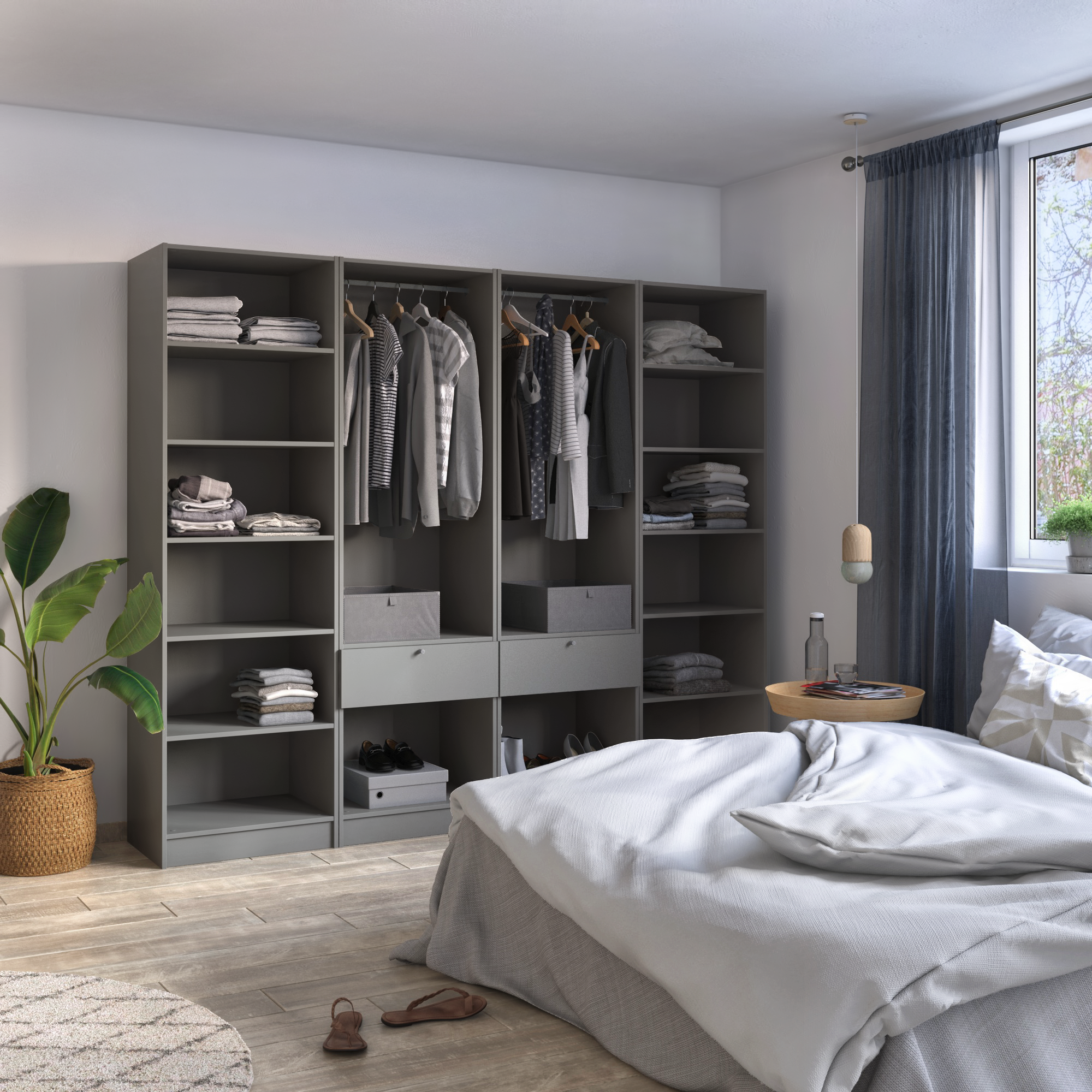 Kit barre de penderie et supports SPACEO noir Ovale - 2