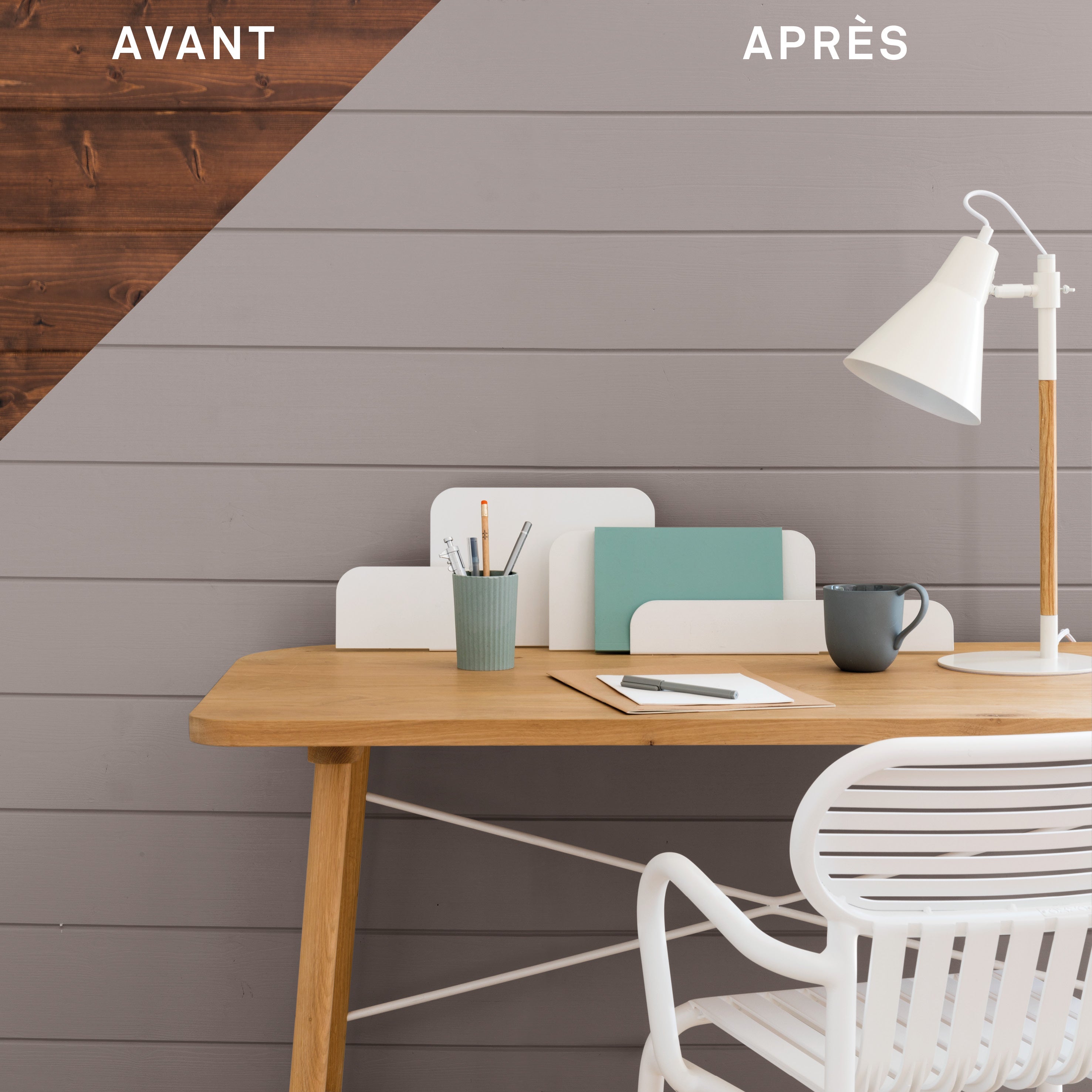 Lot De 3 Pots De Peinture Acrylique Brillante Taupe – 0,75 L Chacun, Pour Meubles