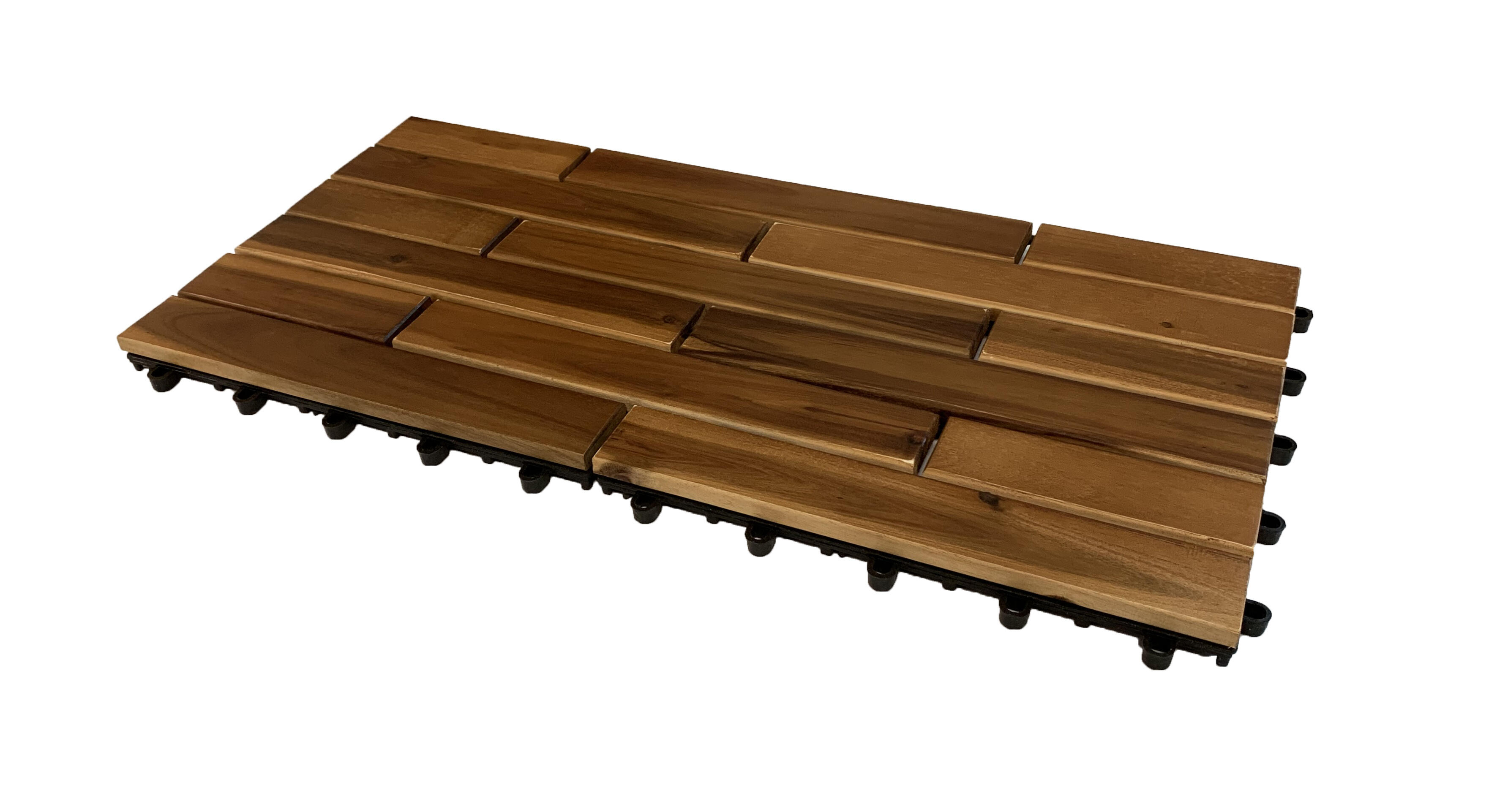 Dalle terrasse bois acacia miel, L.60 x l.30 cm x Ep.25 mm - 5