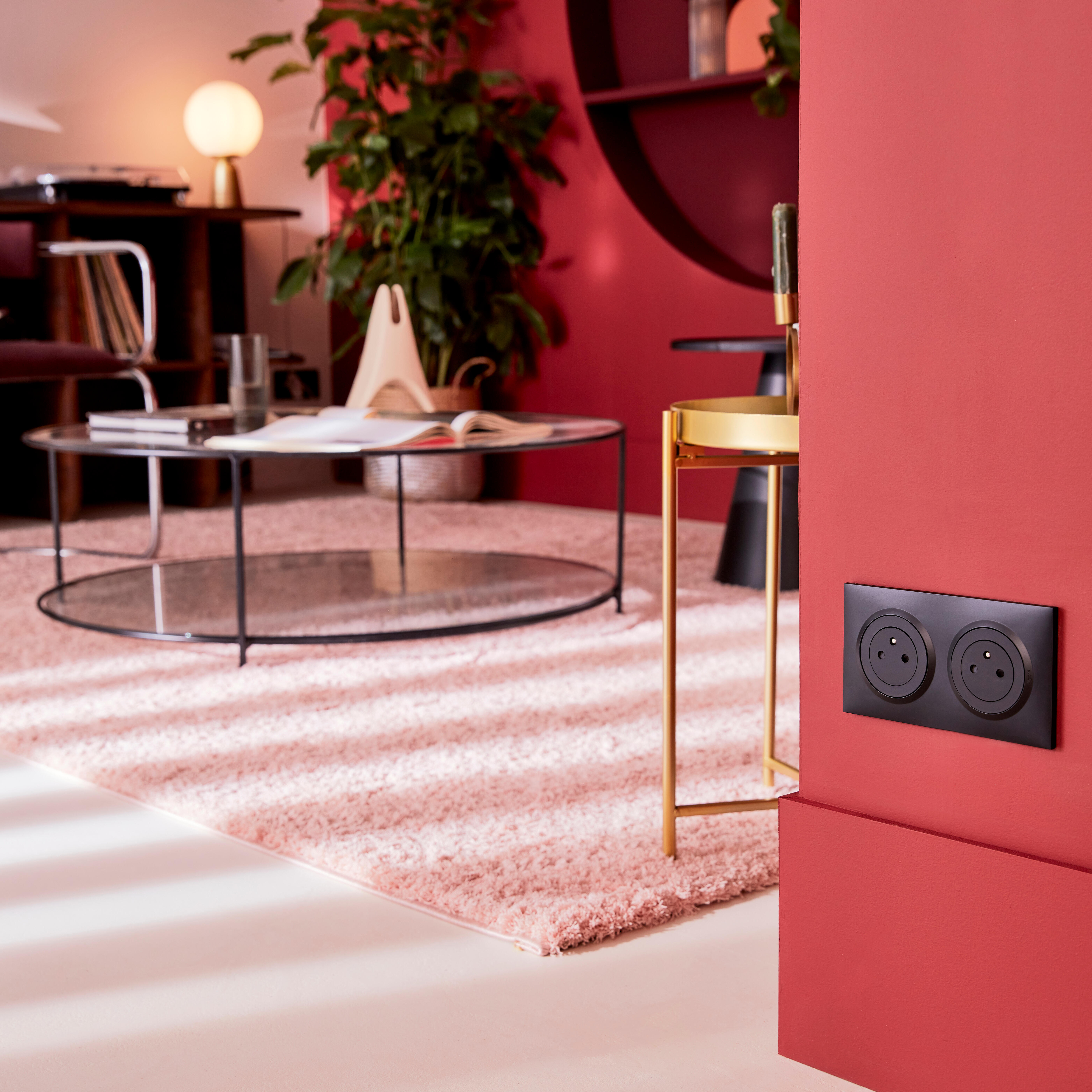 Double prise avec terre à assembler Dooxie, LEGRAND noir - 2