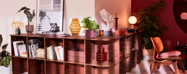 photo d'un meuble d'angle dans le salon