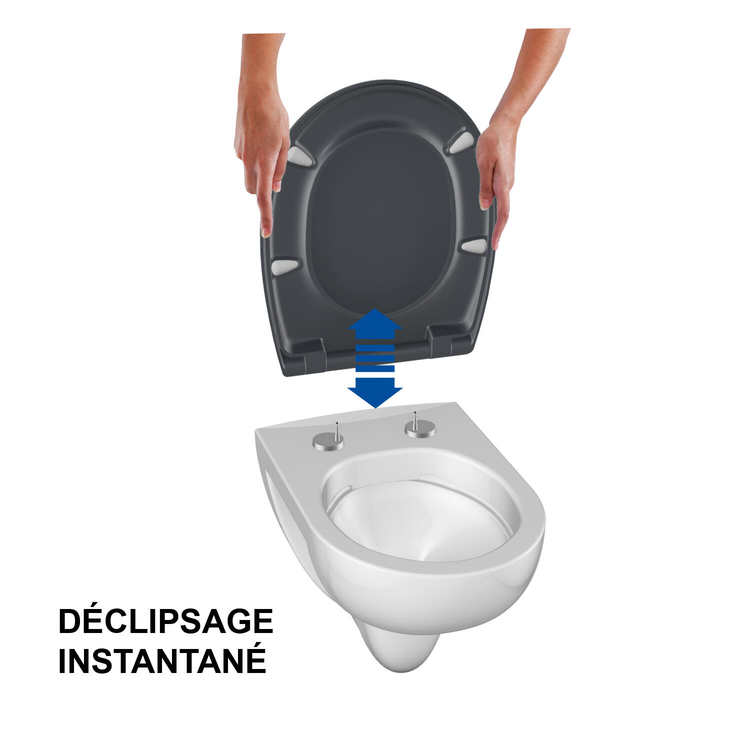 Abattant frein de chute anthracite Click & clean BEMIS - 6