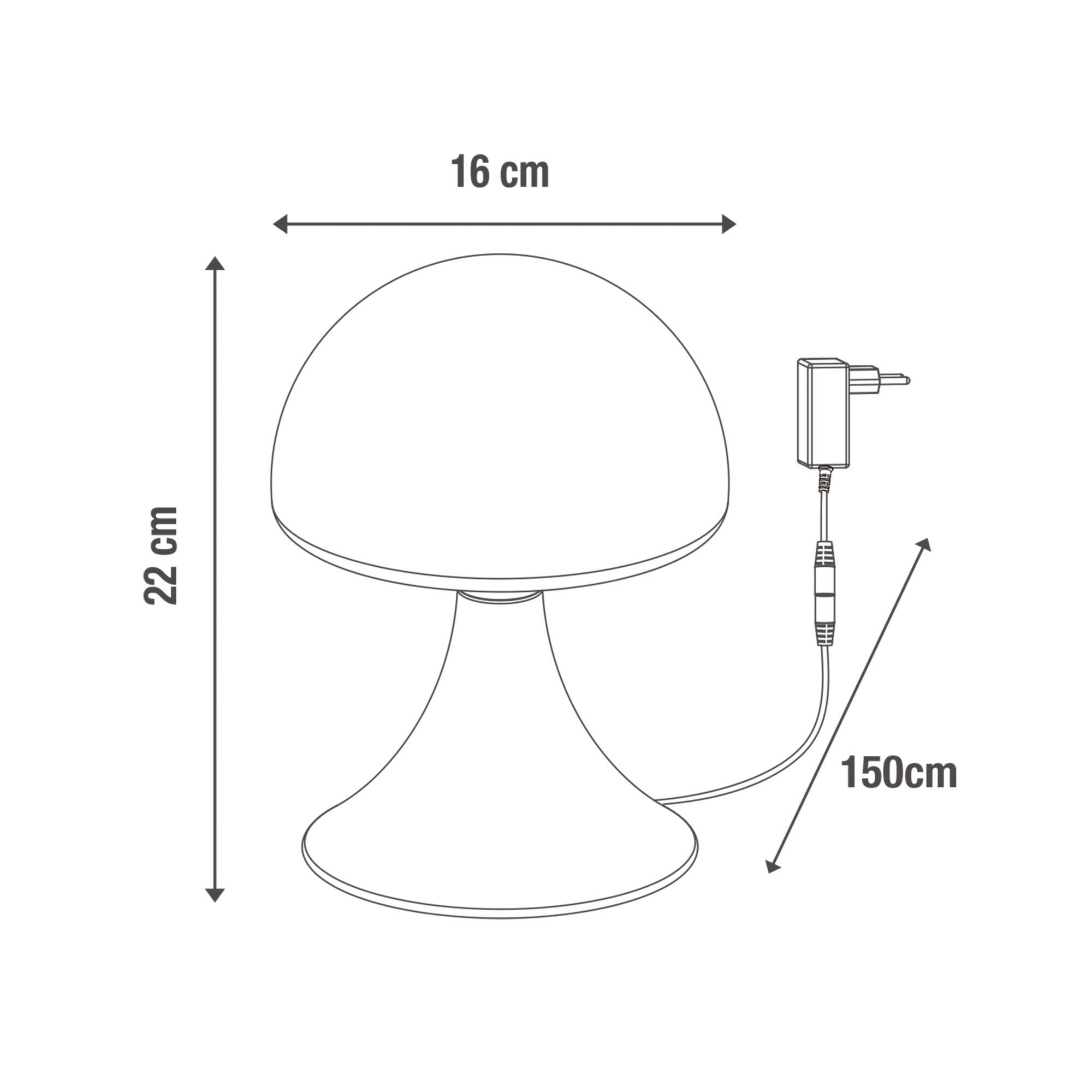 Lampe Kinoko tactile, verre, laiton, H.22 cm, INSPIRELED - 9