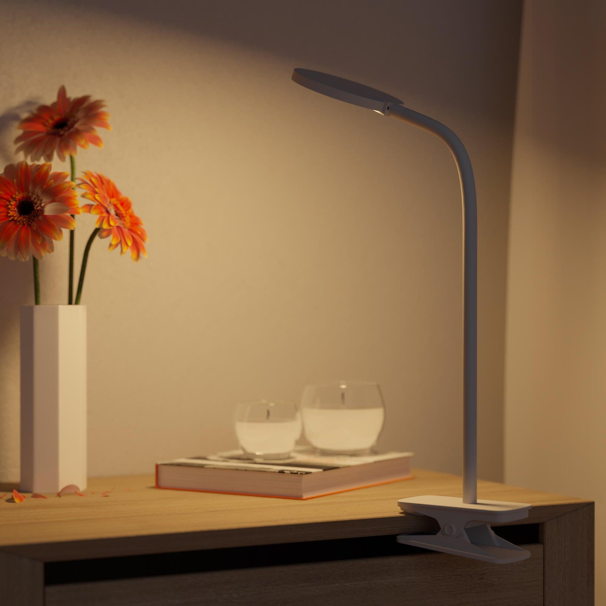 Lampe de bureau LED Starla contrôle de l'intensité lumineuse, pvc, blanc, H.35 c - 3