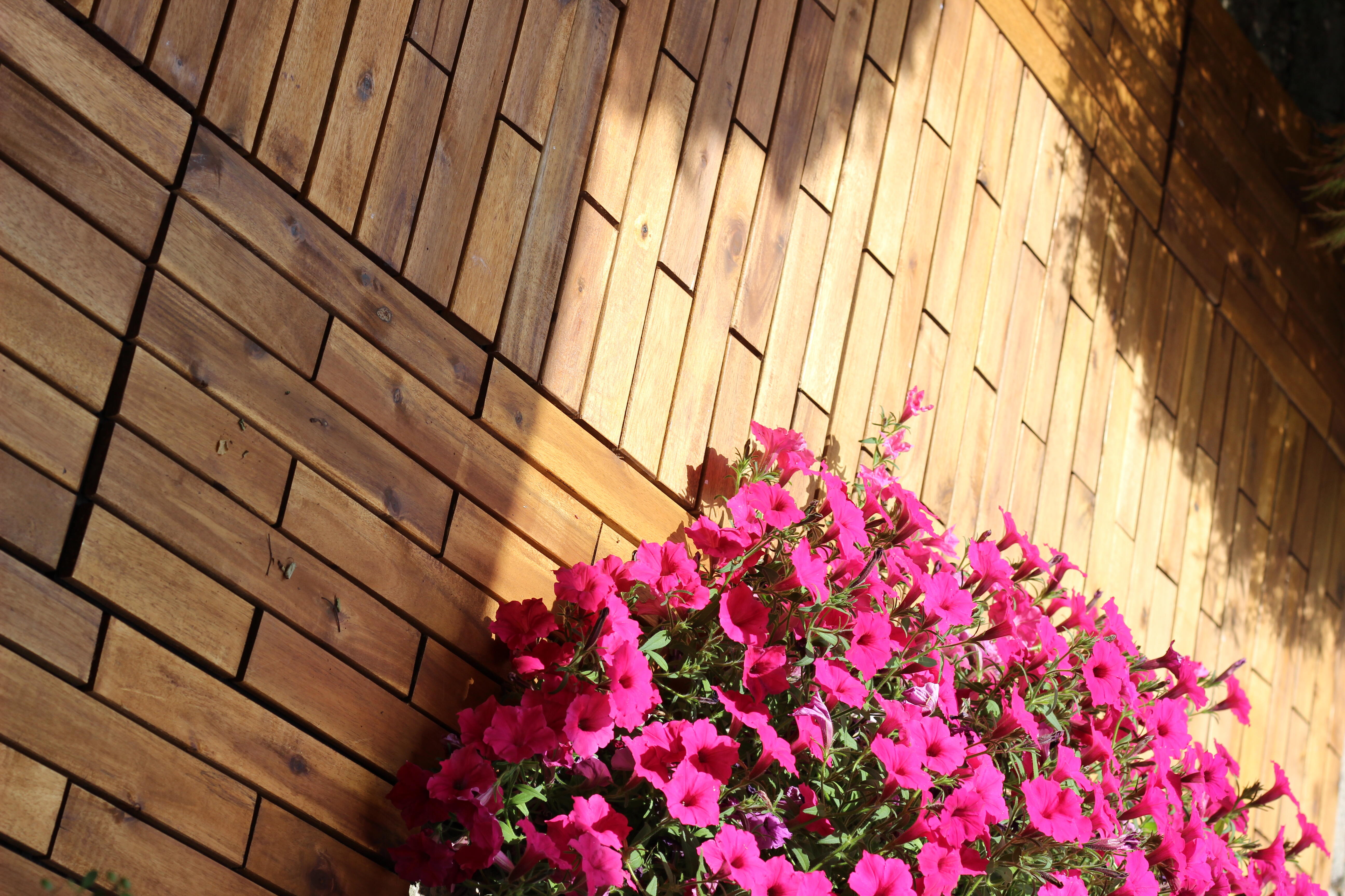 Baldosa encajable madera Acacia 30 x 60 cm y 25 mm amarillo ONEK - 10