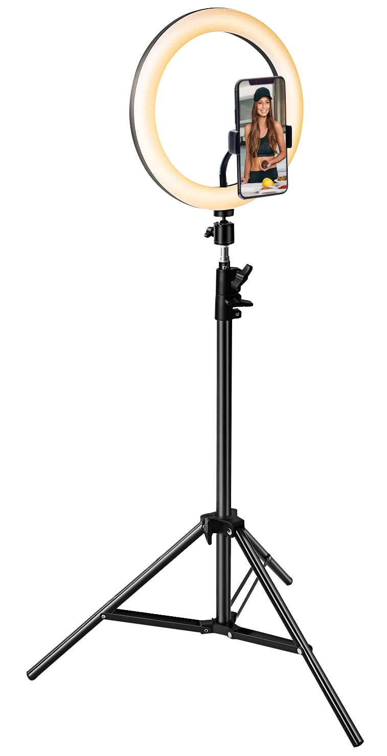 Lampe LED Ring light, trépied, xl , H.28 cm, - 4