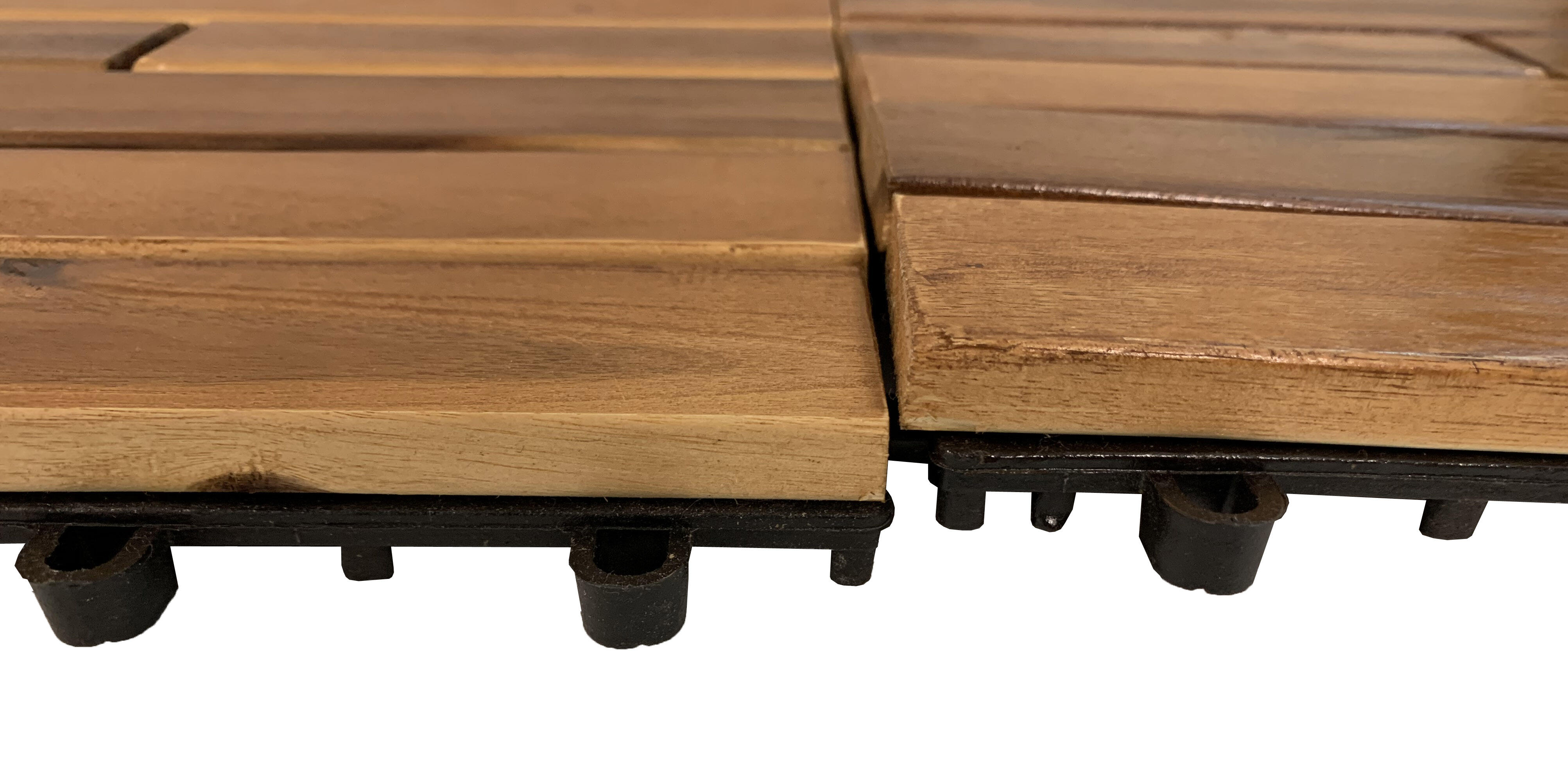 Dalle terrasse bois acacia miel, L.60 x l.30 cm x Ep.25 mm - 6
