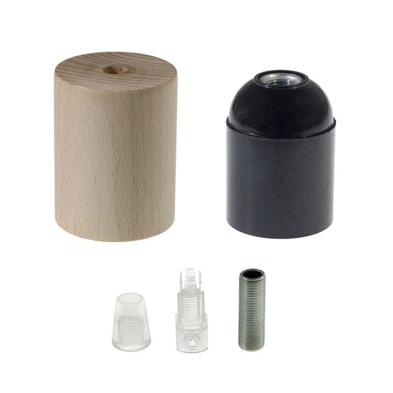 Kit douille e27 filetage bois beige CREATIVE CABLES - 2