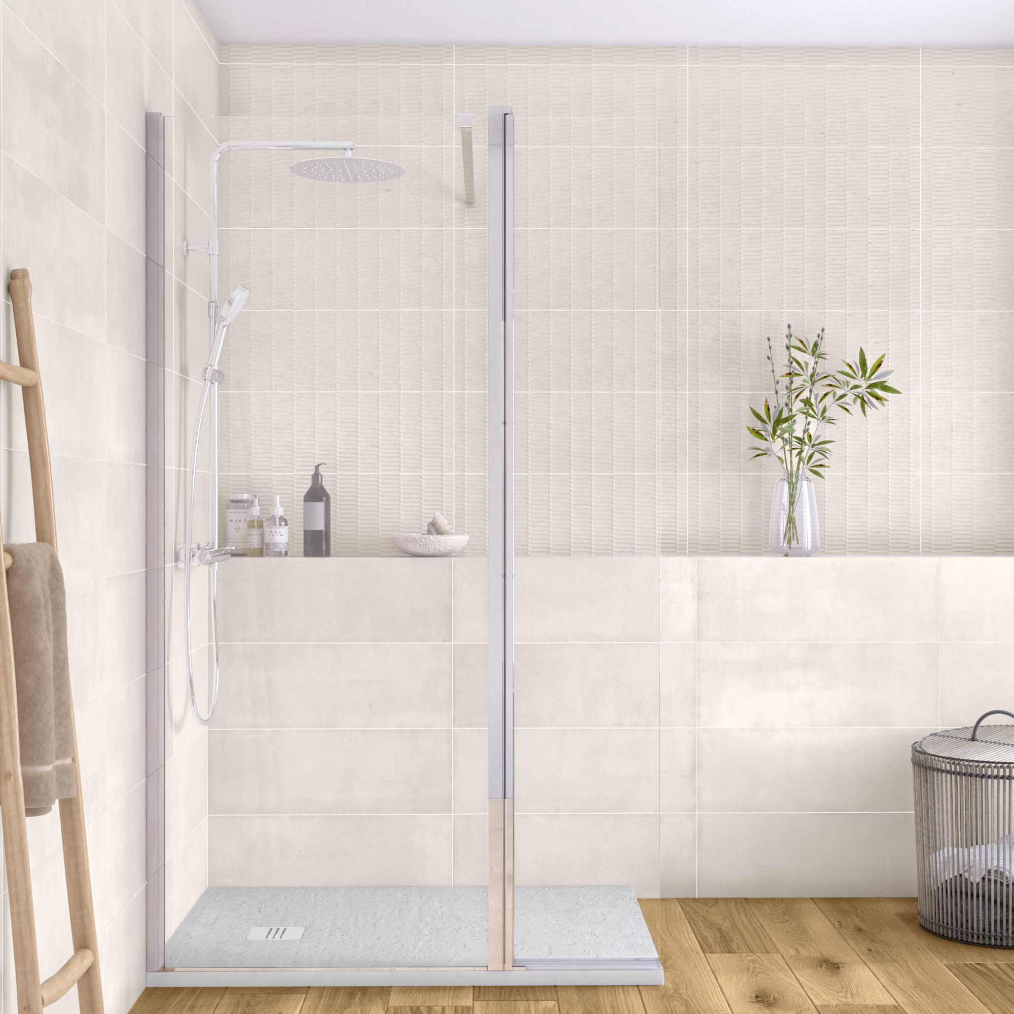 Kabina Walk-in Remix 80x200 transparentna profil chromowany Sensea - 13