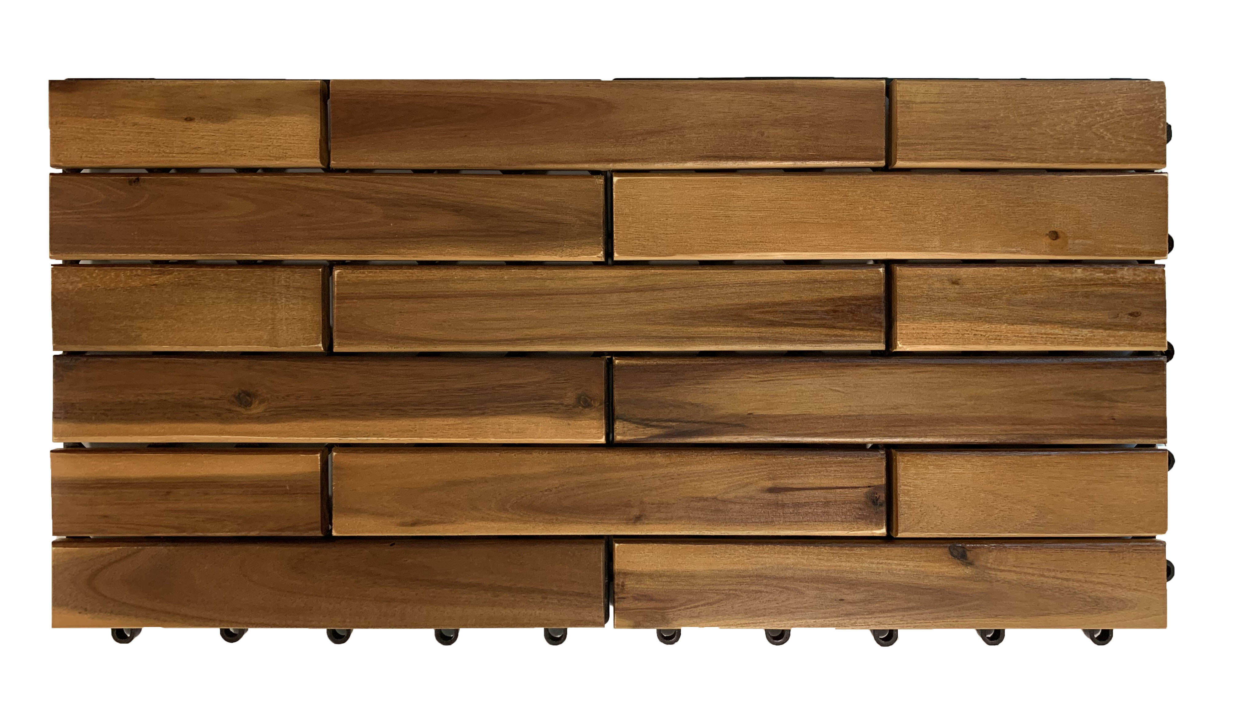Dalle terrasse bois acacia miel, L.60 x l.30 cm x Ep.25 mm - 7