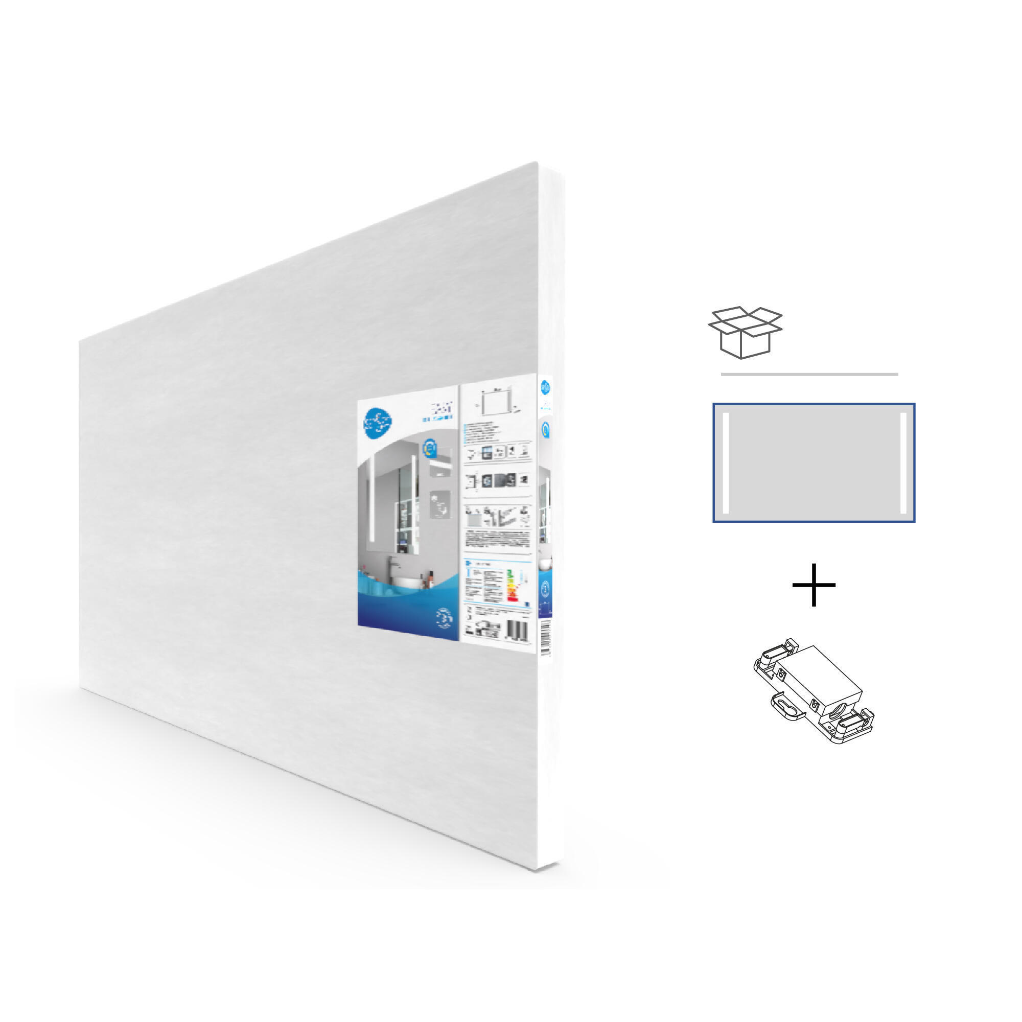 Specchio con illuminazione integrata bagno rettangolare Easy SENSEA H 70 x P 3.1 cm grigio / argento - 4