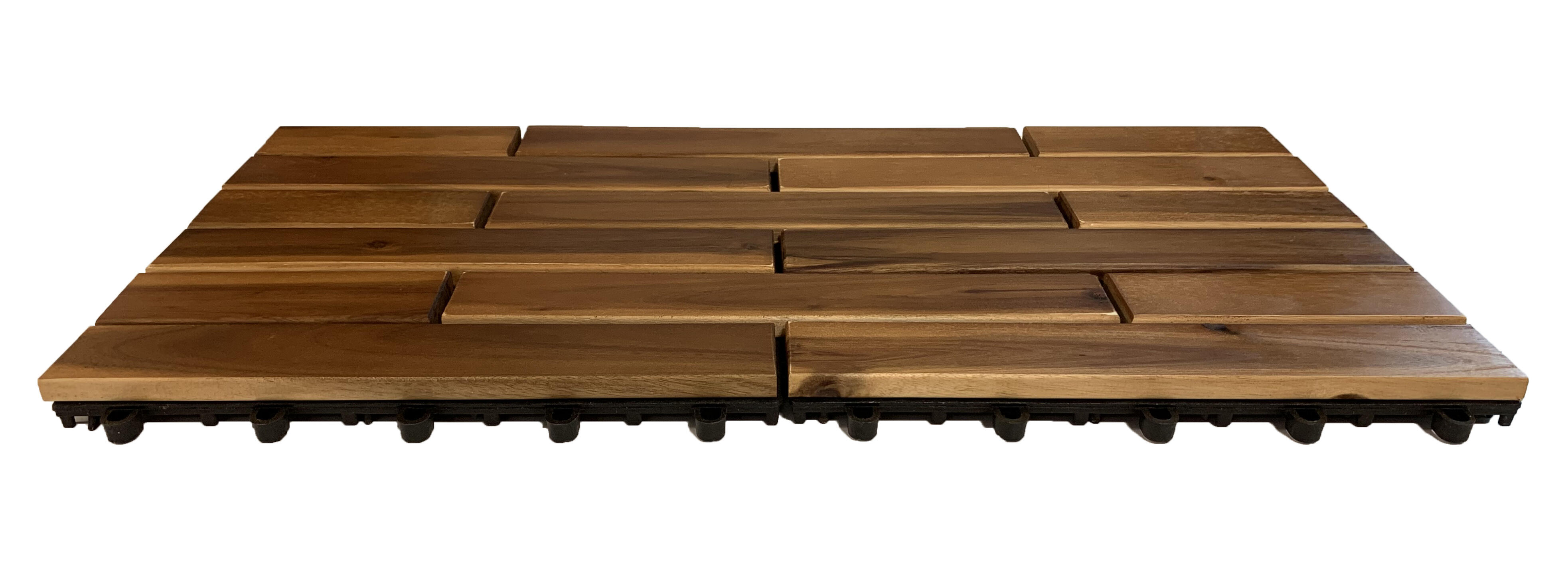 Dalle terrasse bois acacia miel, L.60 x l.30 cm x Ep.25 mm - 9