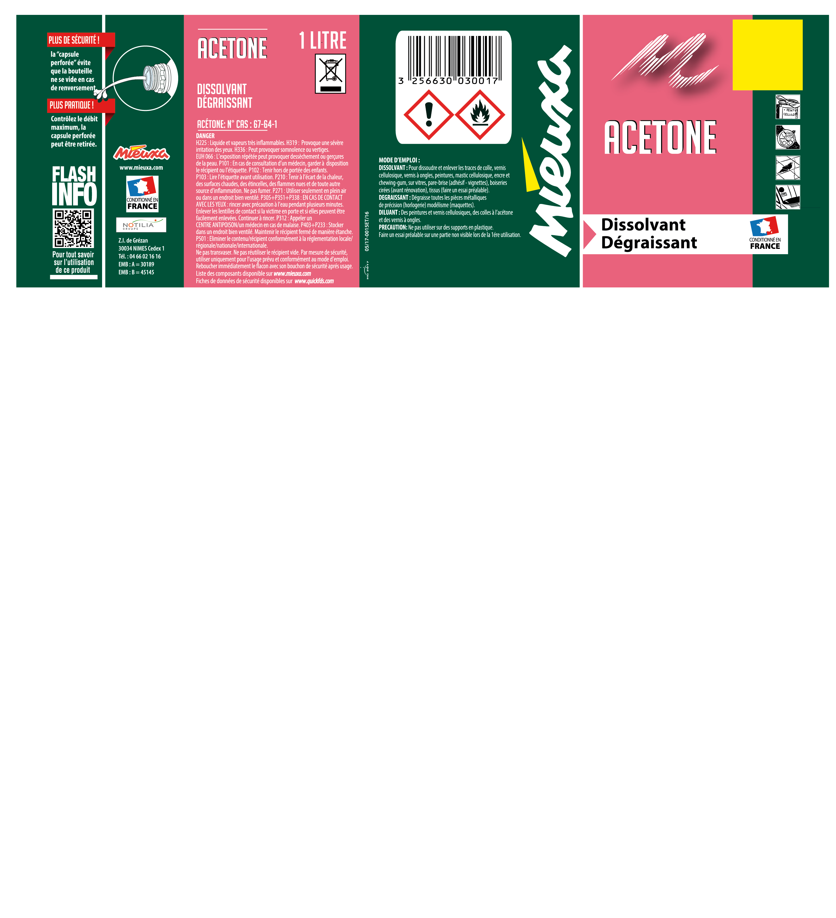 Acétone MIEUXA, 1 l - 3