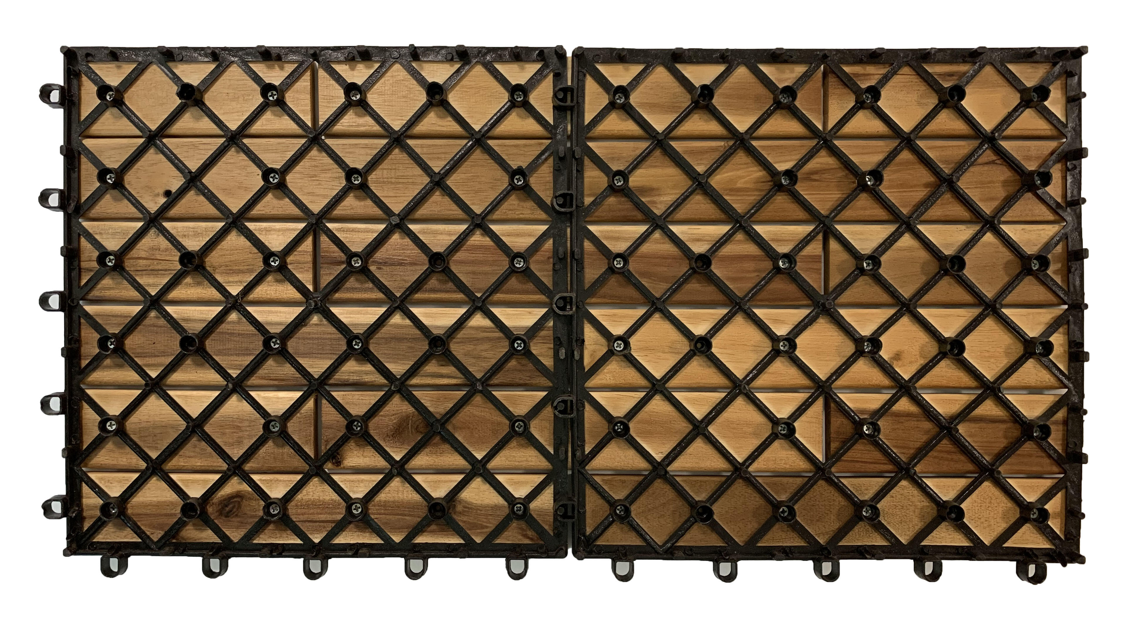 Dalle terrasse bois acacia miel, L.60 x l.30 cm x Ep.25 mm - 8