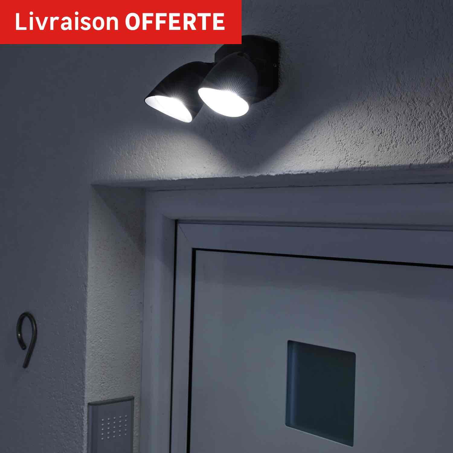 Applique LED moderno da esterno Deltona doppia luce nero IP54, INSPIRE - 10