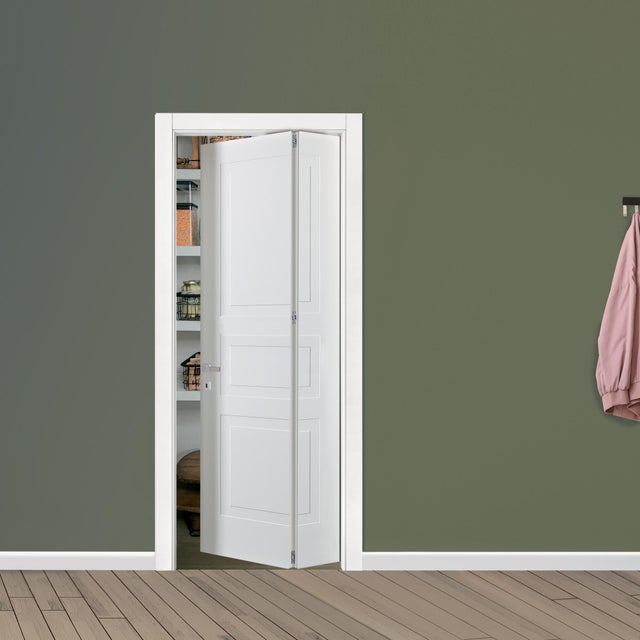 Porta pieghevole a libro in MDF, L 80 x H 210 cm, bianca, spingere a destra ORION