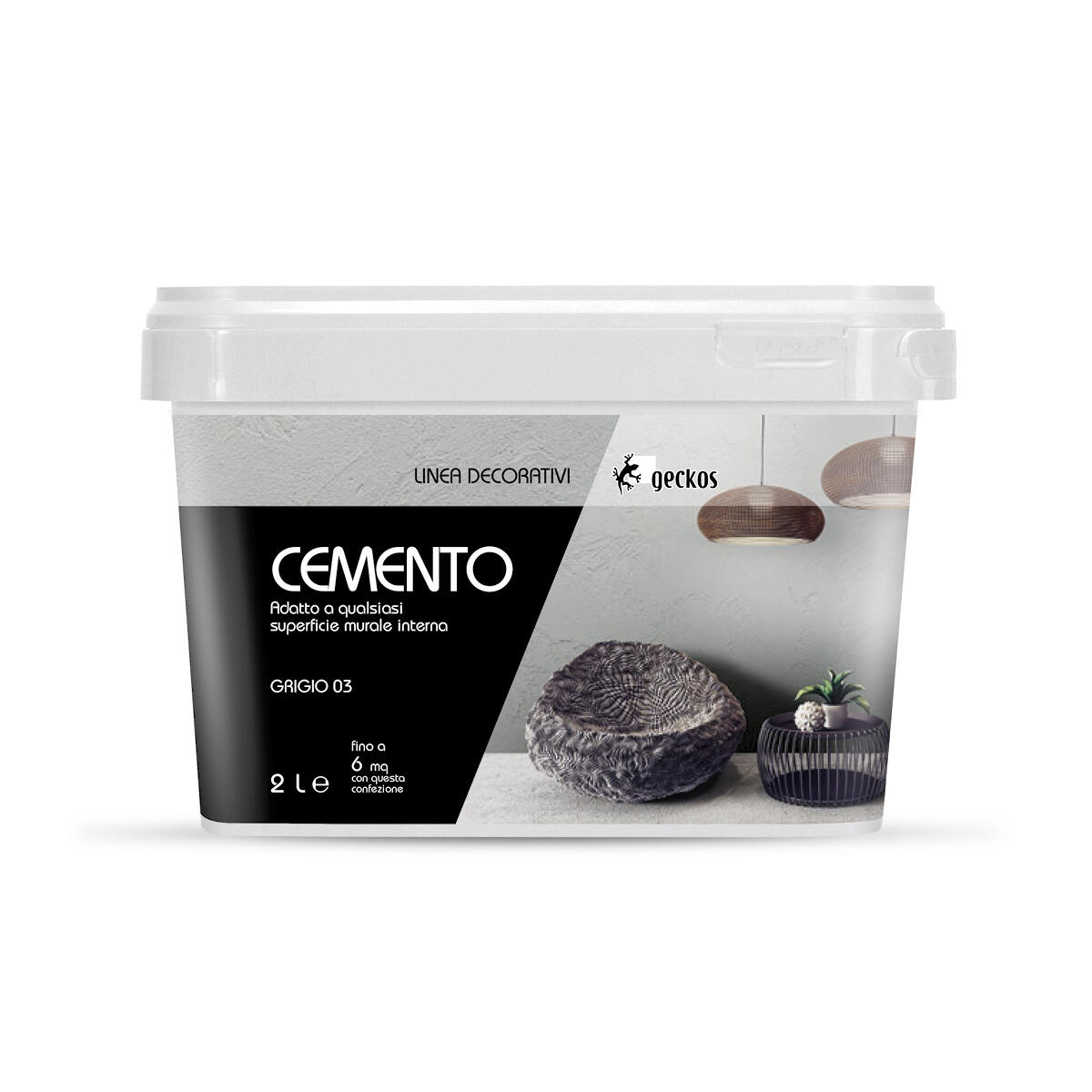Pittura decorativa Cemento GECKOS effetto cemento grigio 3 grigio 3 2 l - 8