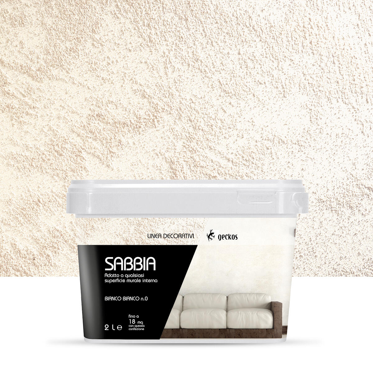 Pittura decorativa Sabbia GECKOS sabbiato bianco bianco 2 l - 3
