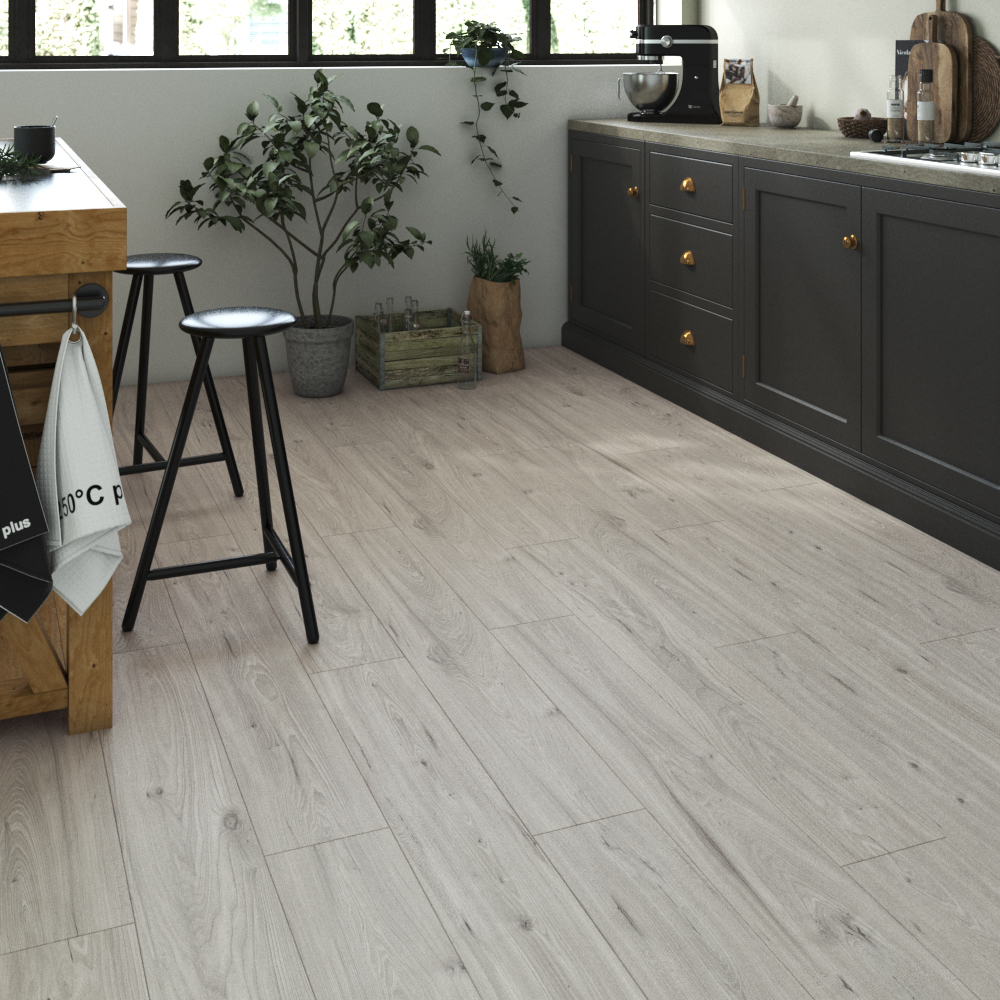 Suelo laminado intenso 10mm Waterton efecto madera gris AC5 GR120