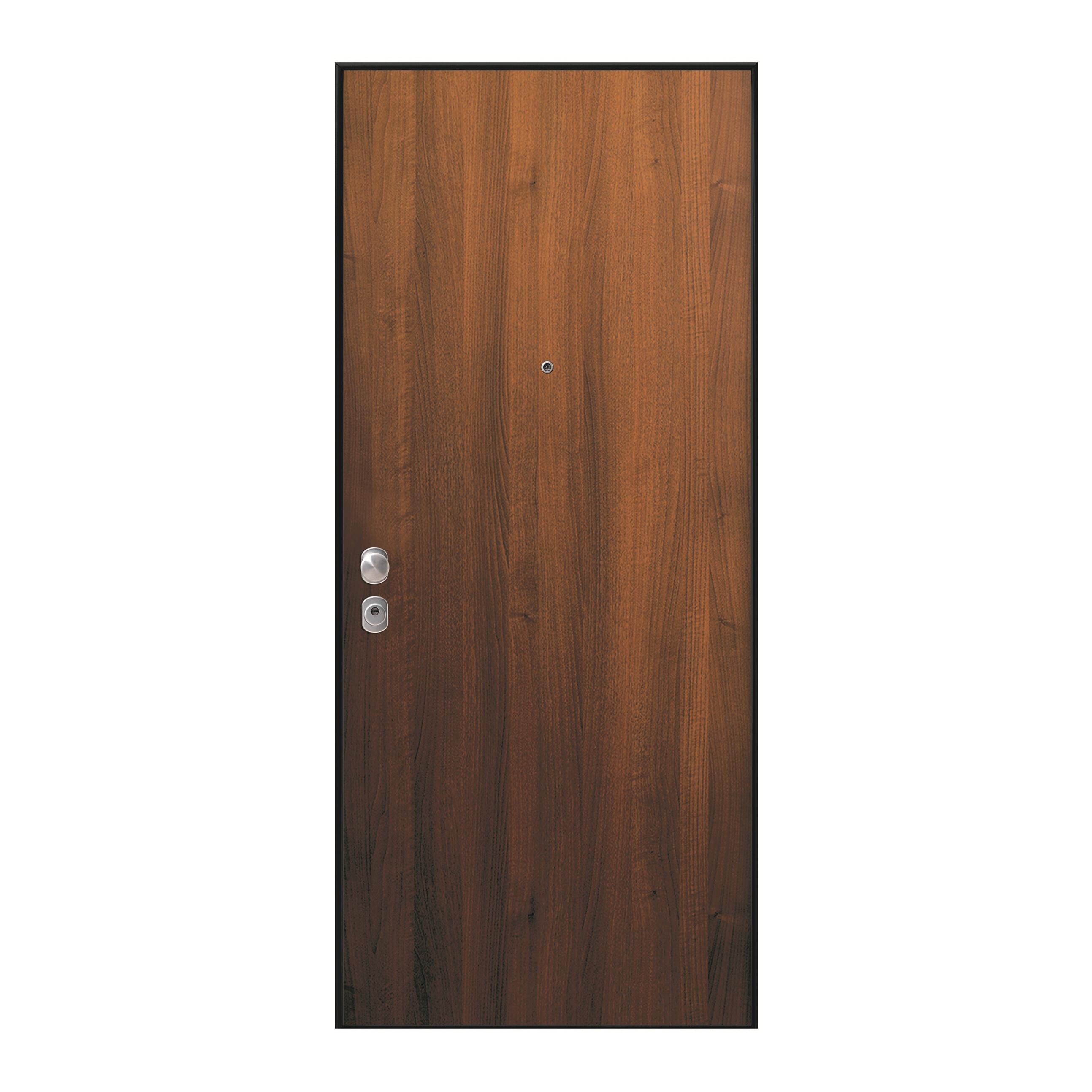 Porta blindata YALE Ghepard L 80 x H 210 cm in melaminico noce scuro, apertura spingere a destra, falso telaio incluso - 4
