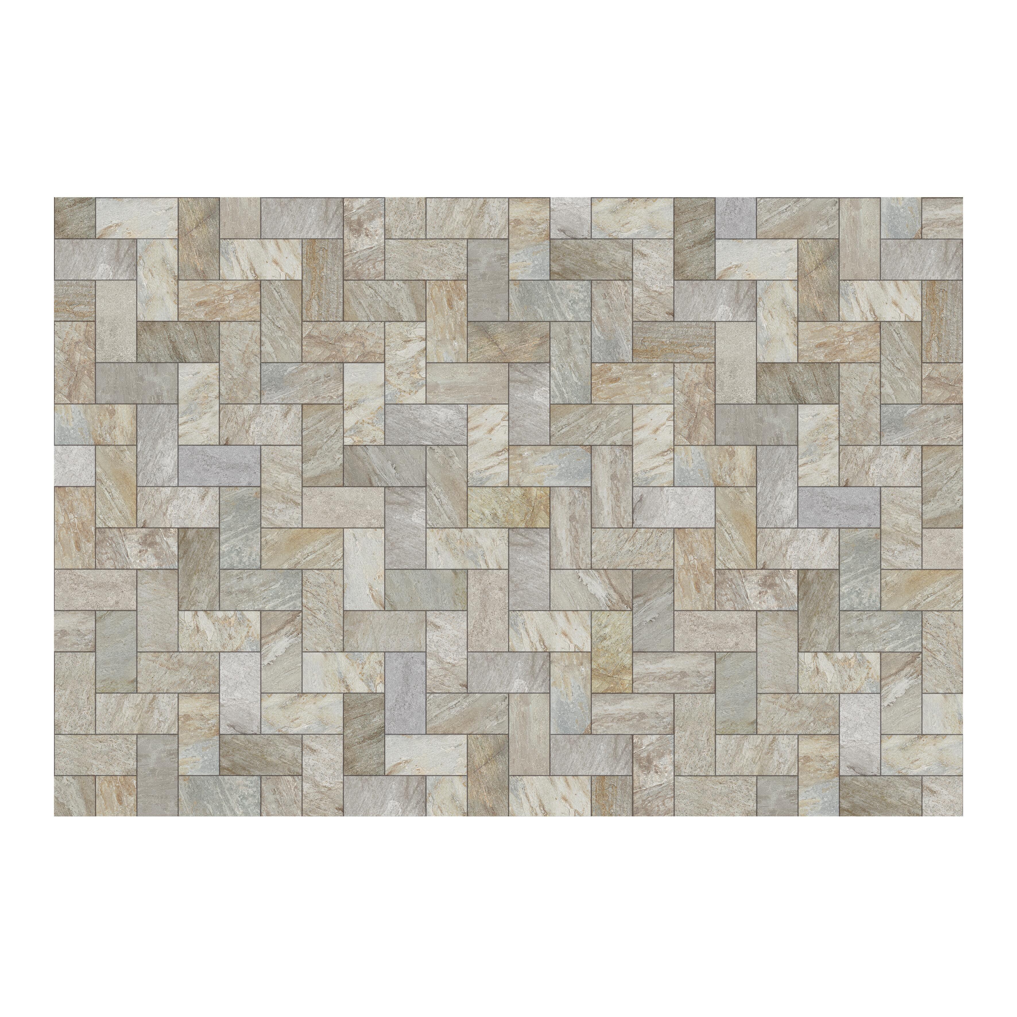 Piastrella da pavimento e rivestimento esterno 31 x 62 cm Sp. 9 mm Pietra in gres porcellanato multicolore grigio opaco traffico intenso (pei 4/5) R11 1.35 mq - 7