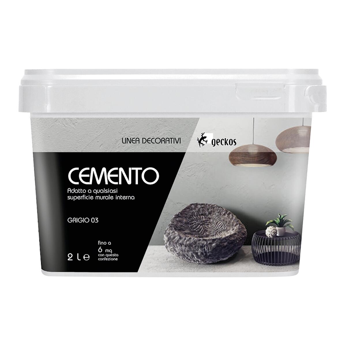 Pittura decorativa Cemento GECKOS effetto cemento grigio 3 grigio 3 2 l - 6