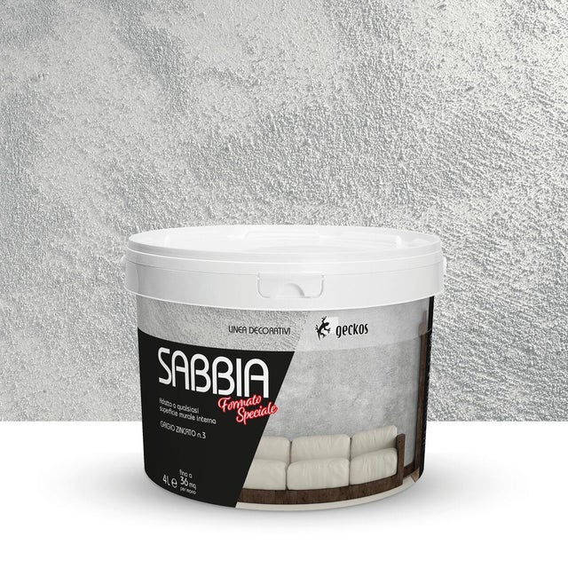Pittura decorativa GECKOS sabbiato grigio zincato 3 4 L