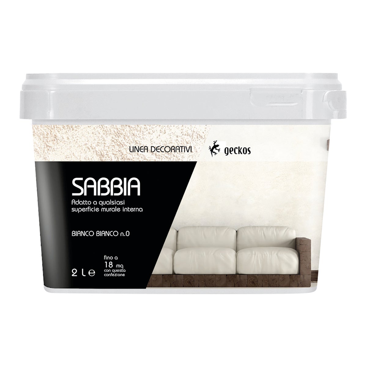 Pittura decorativa Sabbia GECKOS sabbiato bianco bianco 2 l - 6
