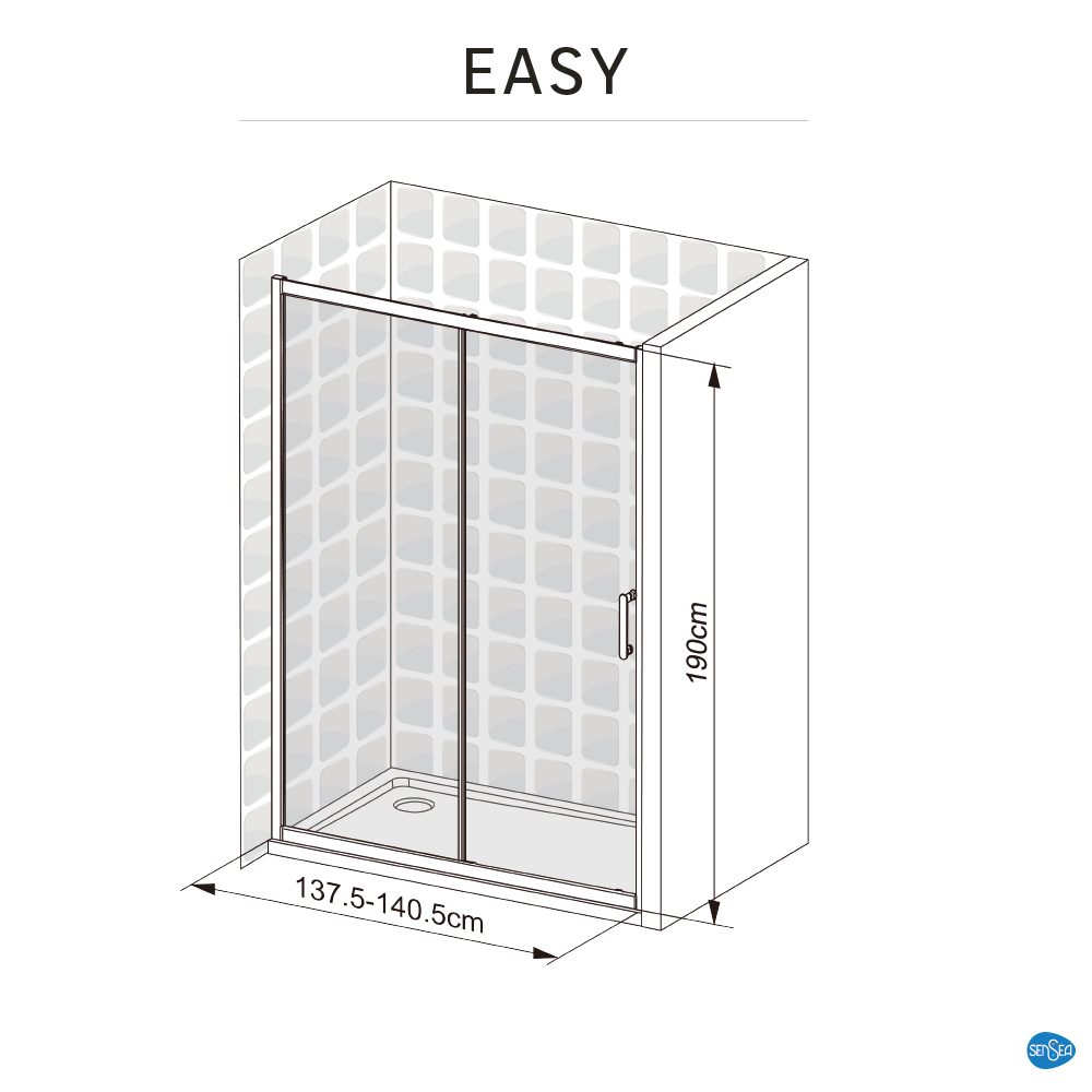 Szkło drzwi przesuwnych transparentne Easy 140 X 190 Sensea - 11