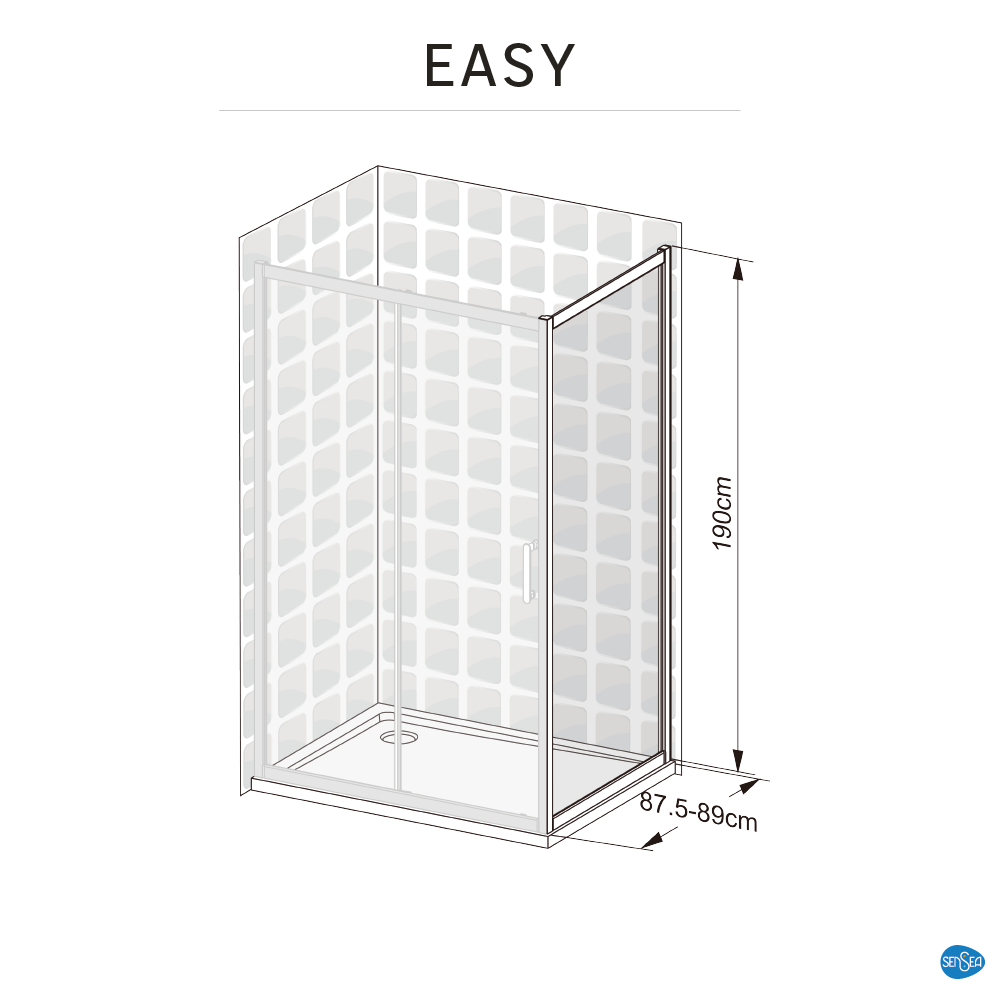 Ścianka boczna Easy 90 X 190 Sensea - 14