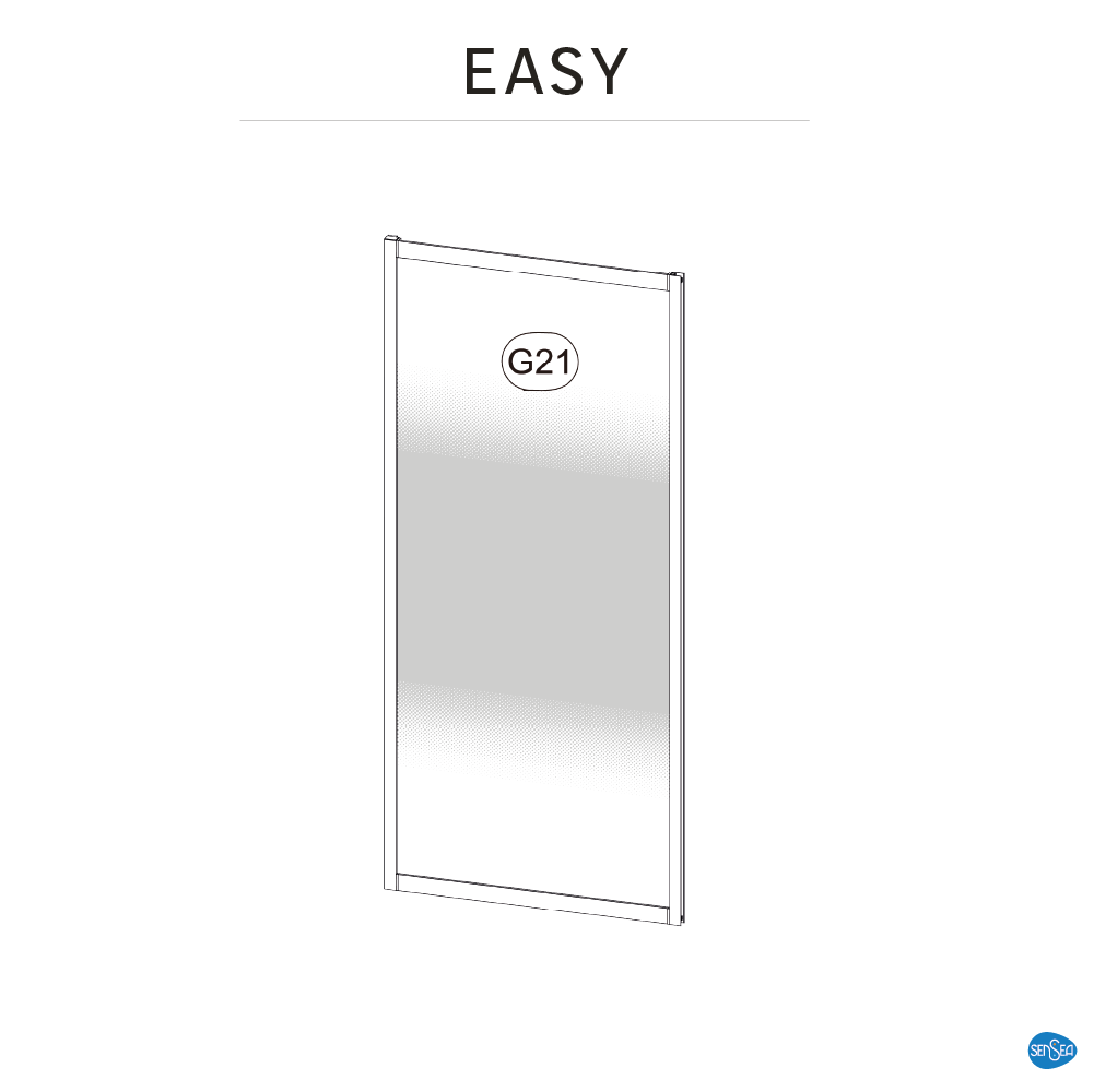 Paroi latérale verre sérigraphié, l.90 x H.190 cm,chromé, Easy - 9