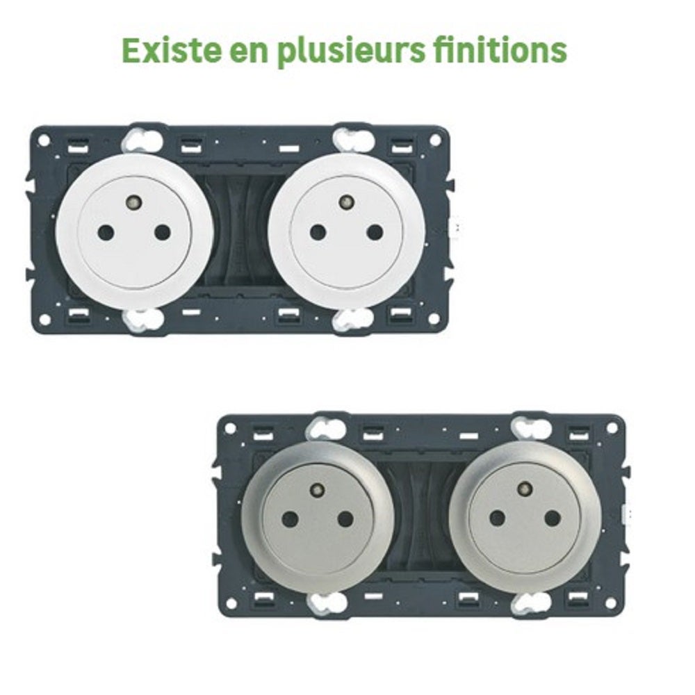 Double prise avec terre, à assembler, LEGRAND Céliane, blanc - 4