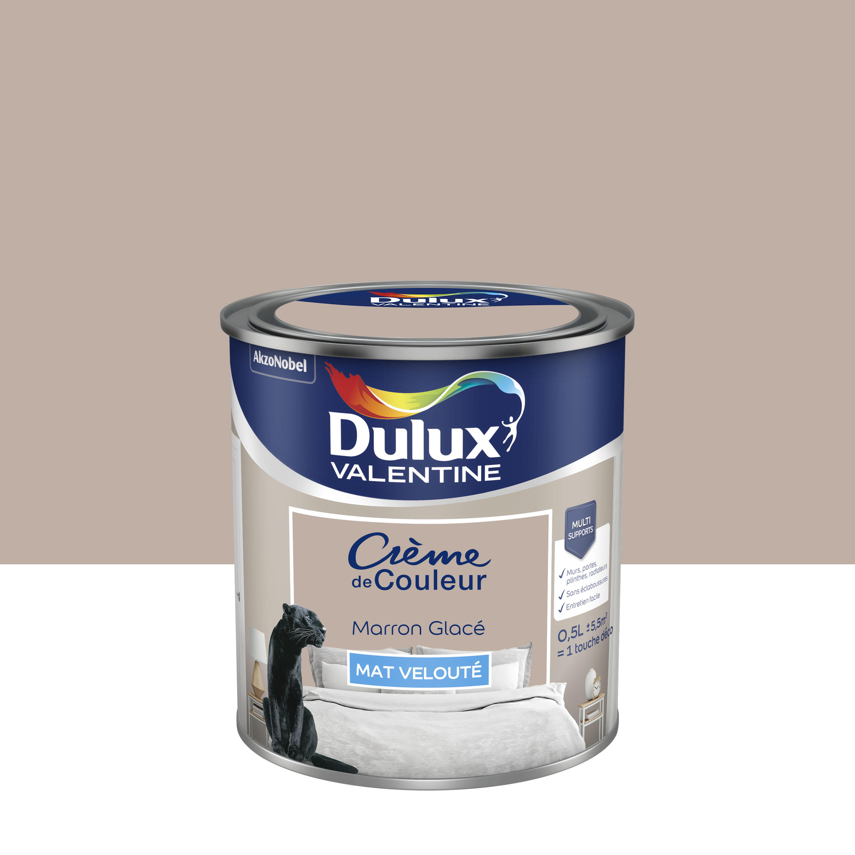 Peinture mur, boiserie marron glacé mat DULUX VALENTINE Crème de — free download