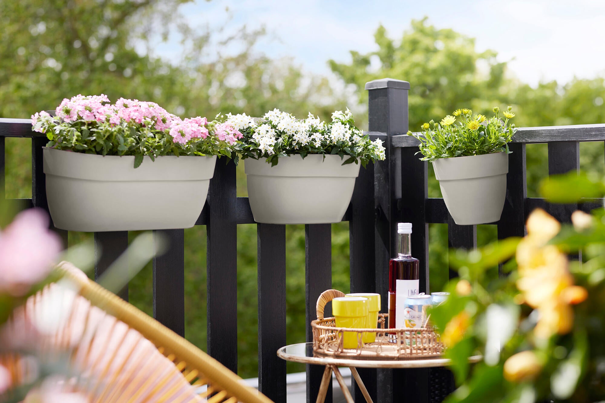 Jardinera con soporte Vibia de polipropileno blanco 24.1 cm - 7
