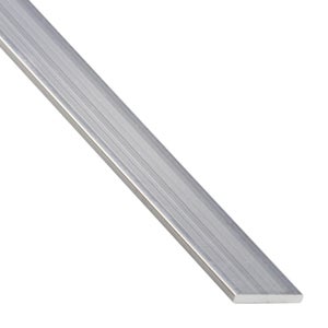 Piatto In Alluminio Anodizzato Incolore - 25x2 Mm - Lunghezza 1 Metro - Per Decorazioni E Bricolage