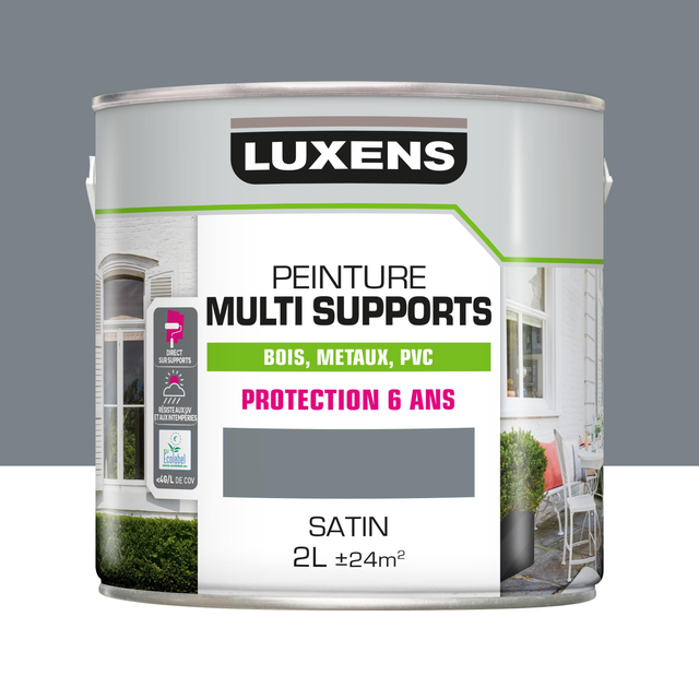 Peinture extérieure bois, acier, inox LUXENS paris 3 satiné 2l