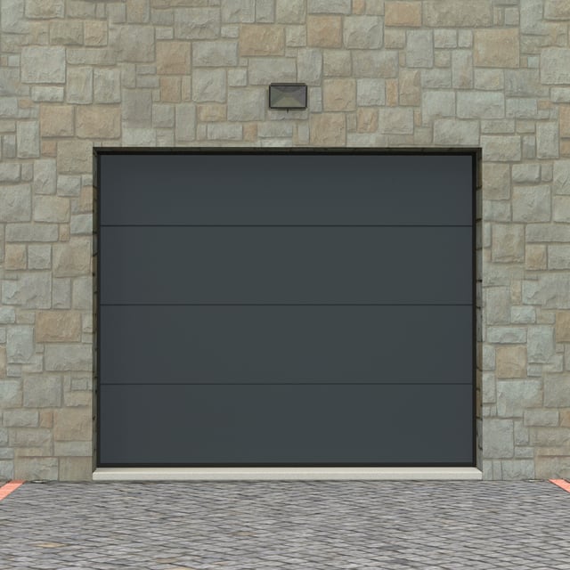 Porte de garage sectionnelle motorisée ARTENS essentiel H.200 x l.240 cm