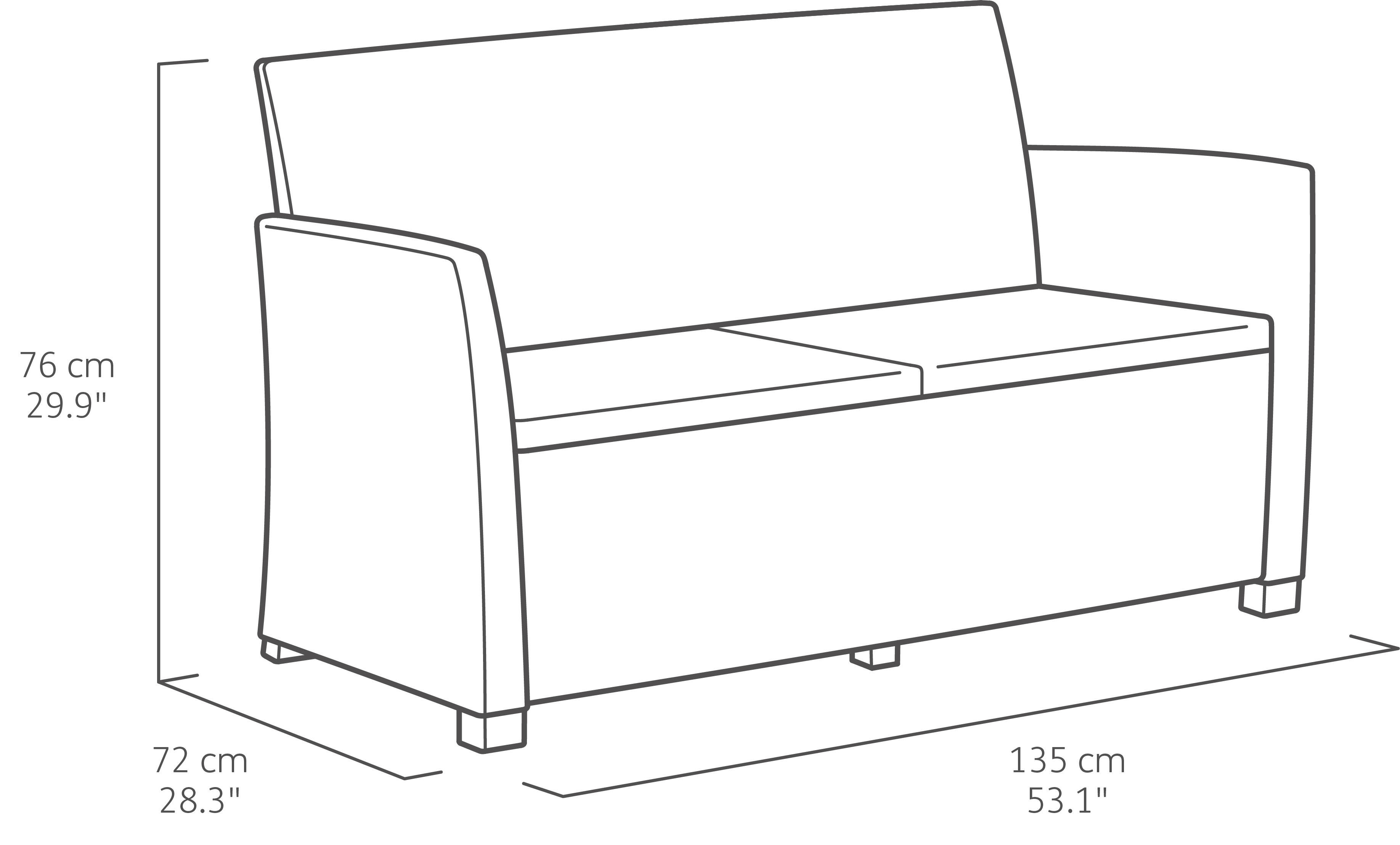 Salotto da giardino per 4 persone antracite Mia KETER con cuscini in poliestere grigio - 19