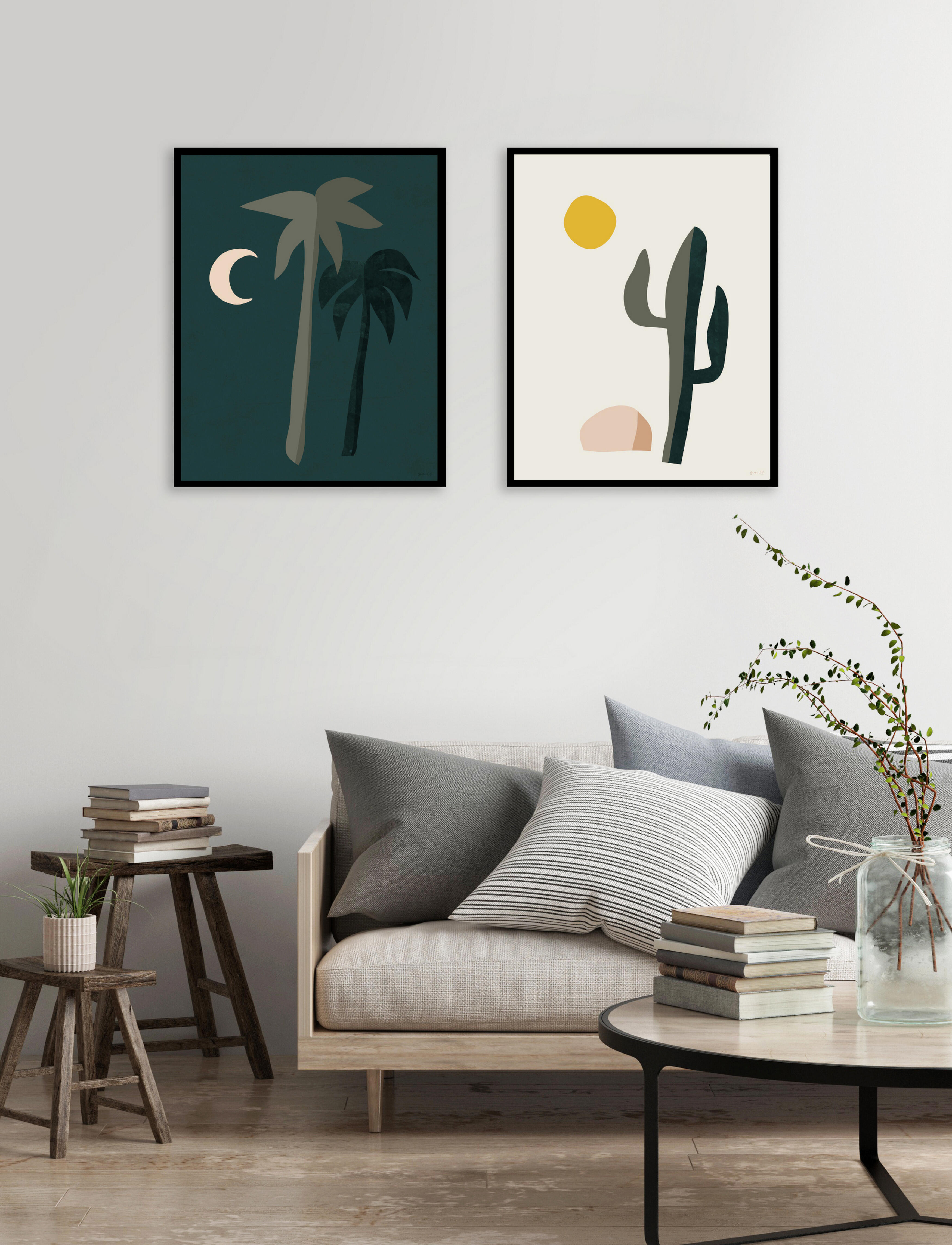 Affiche Désert, bleu, vert EDITIONS BRAUN l.40 x H.50 cm - 2