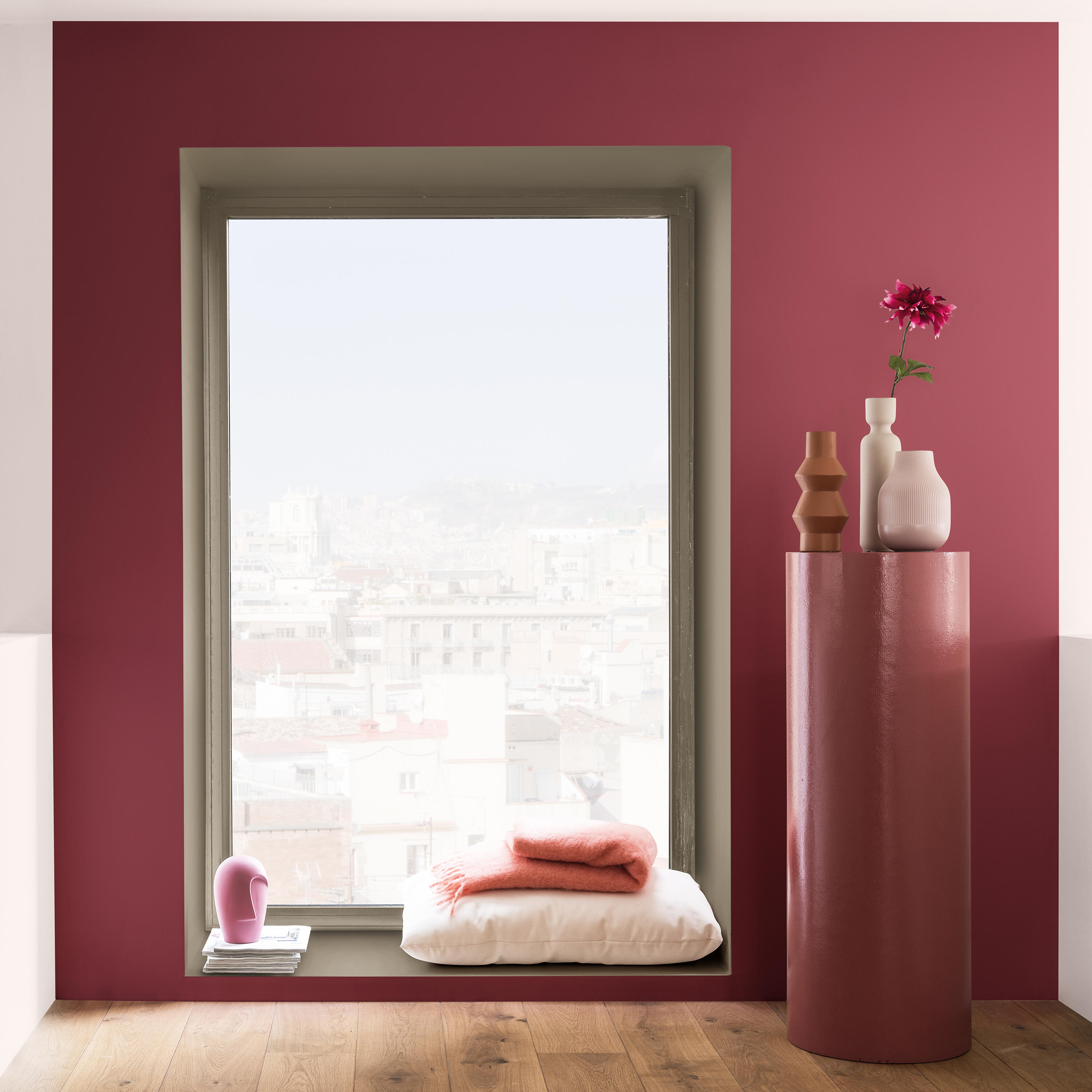 Peinture mur, boiserie grès rose satin DULUX VALENTINE Crème de couleur 0.5L - 4