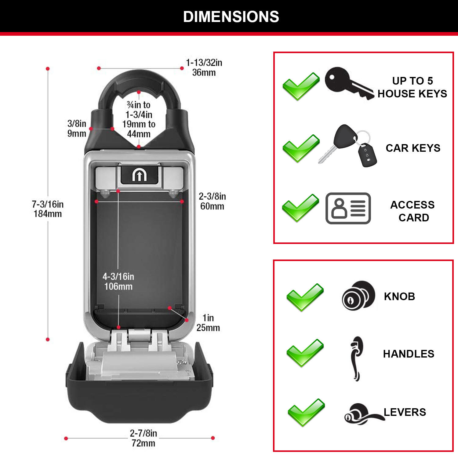 Boîte à clé sécurisée à combinaison MASTER LOCK, H.20.5 x l.13.5 x P.4.5 cm - 9