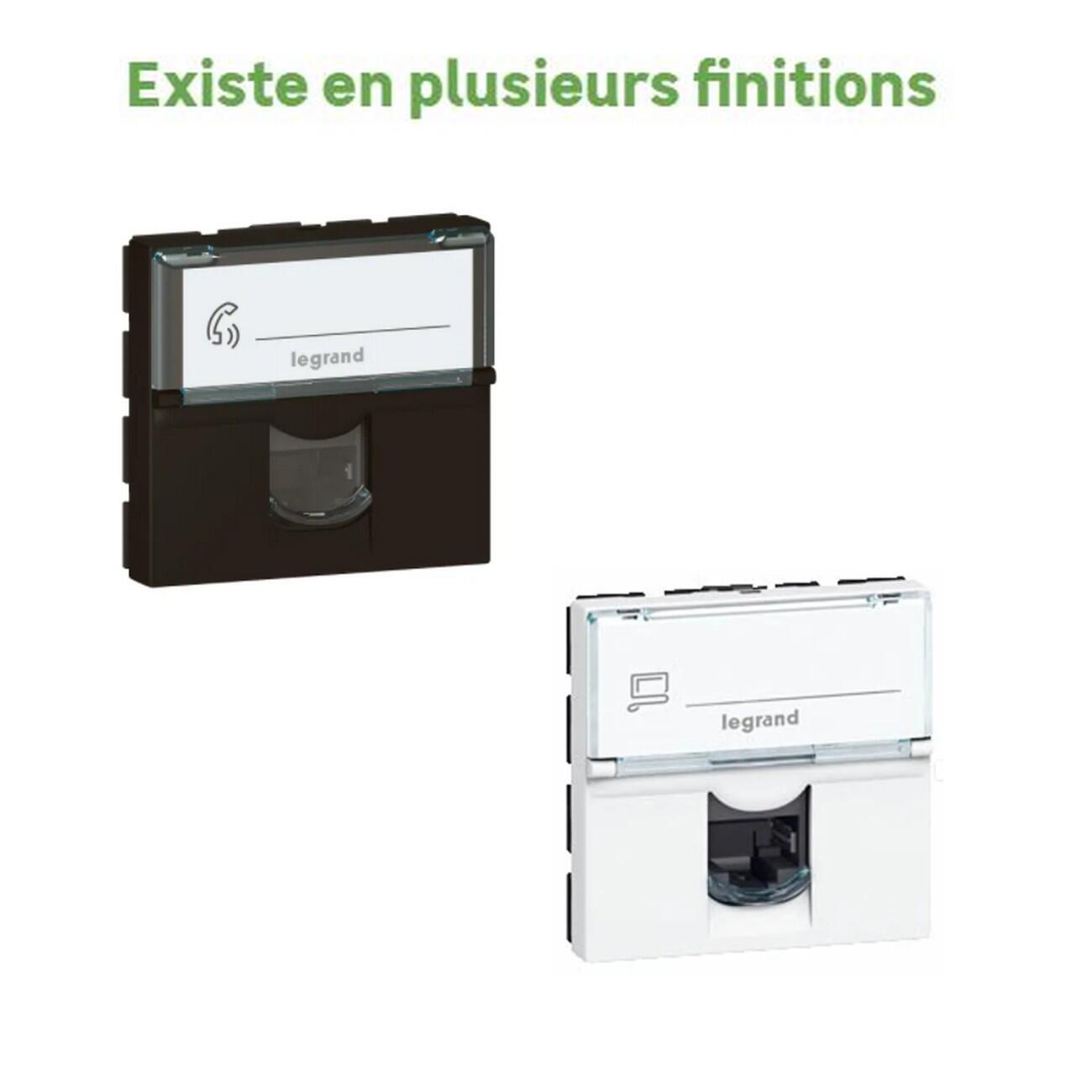 Prise rj45 avec porte-étiquette Mosaic, LEGRAND, blanc - 2