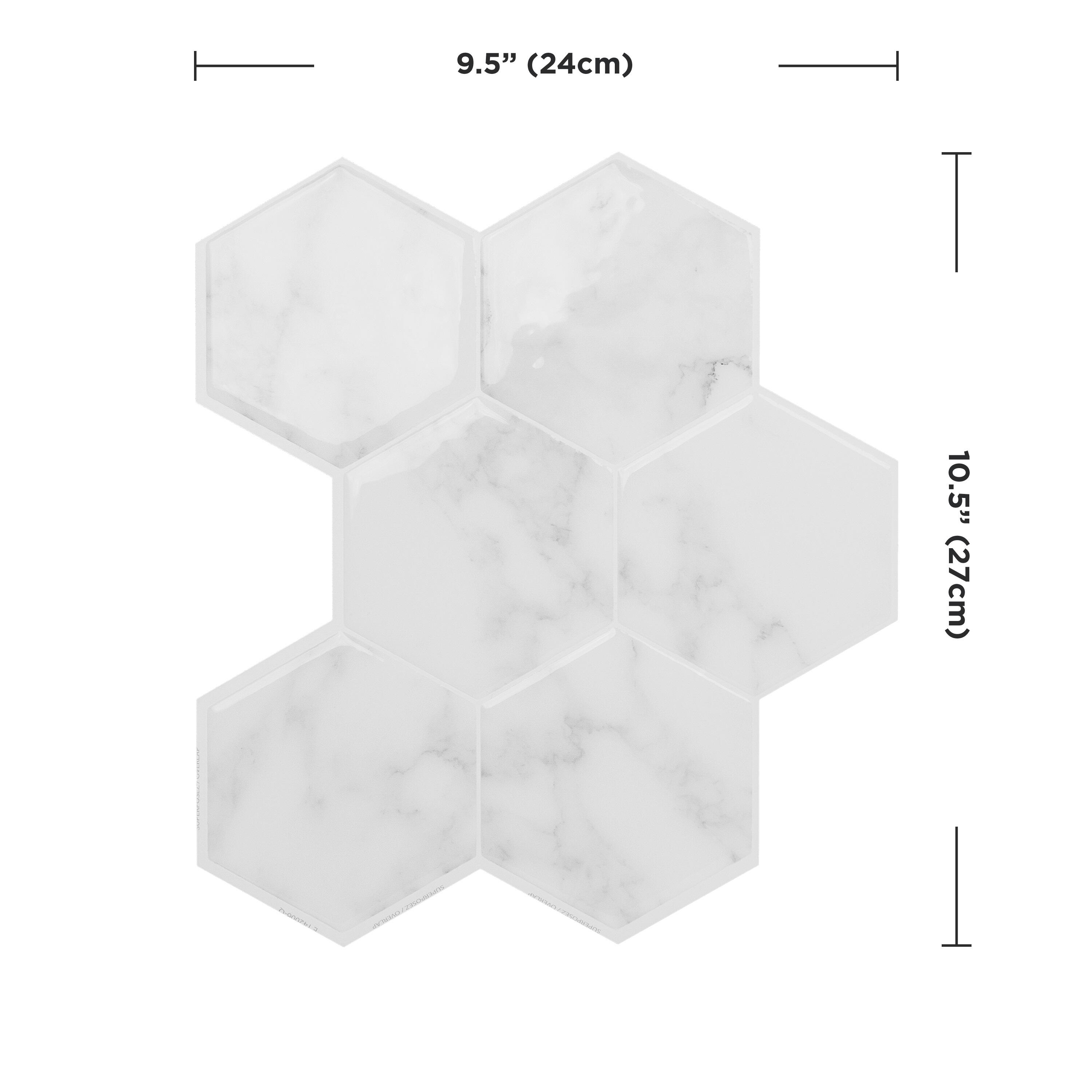 lot de 4 crédences adhésives Hexa yule, 24.38X29.22 cm - 5