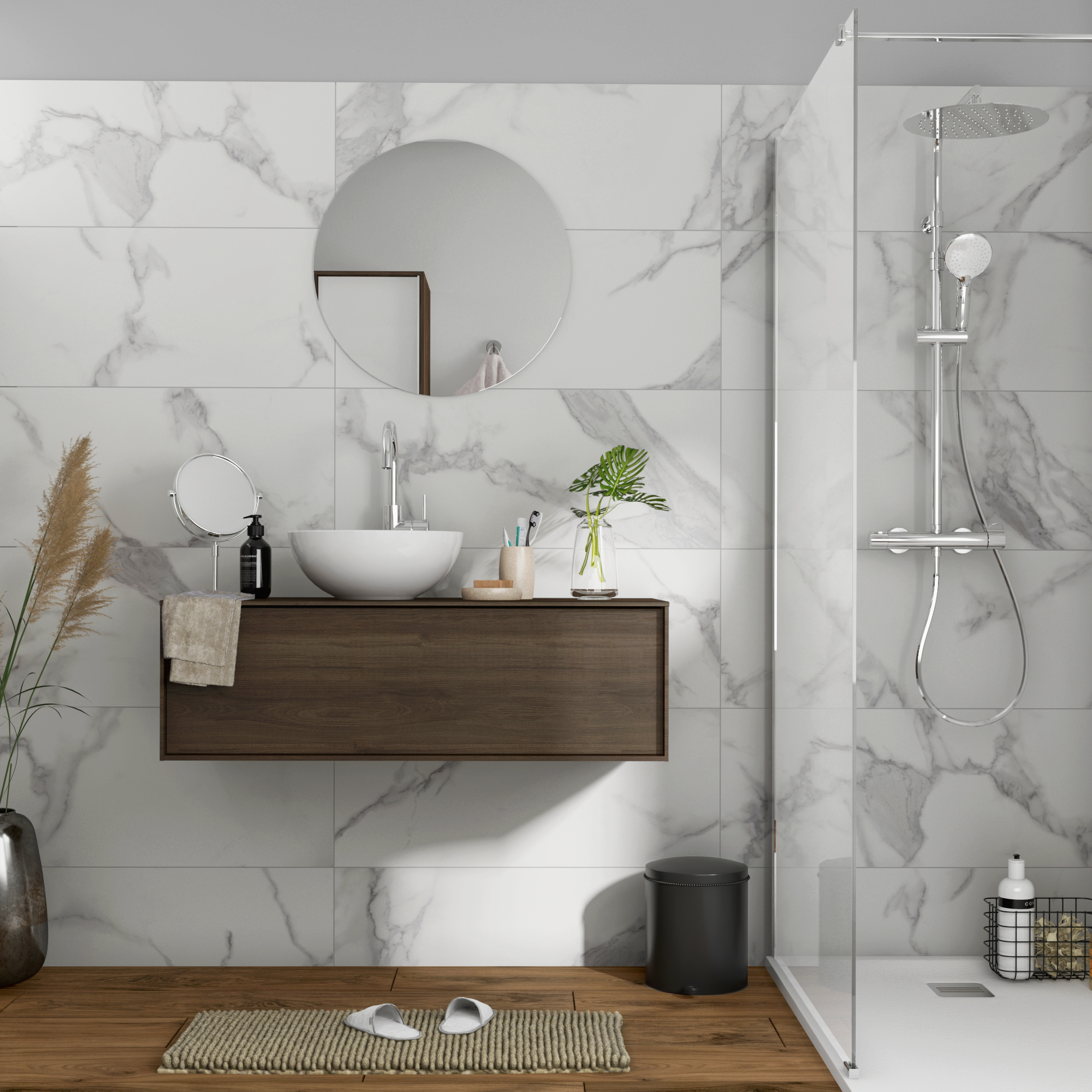 Vasque à poser céramique rond Essential Diam.38 cm blanc brillant - 5